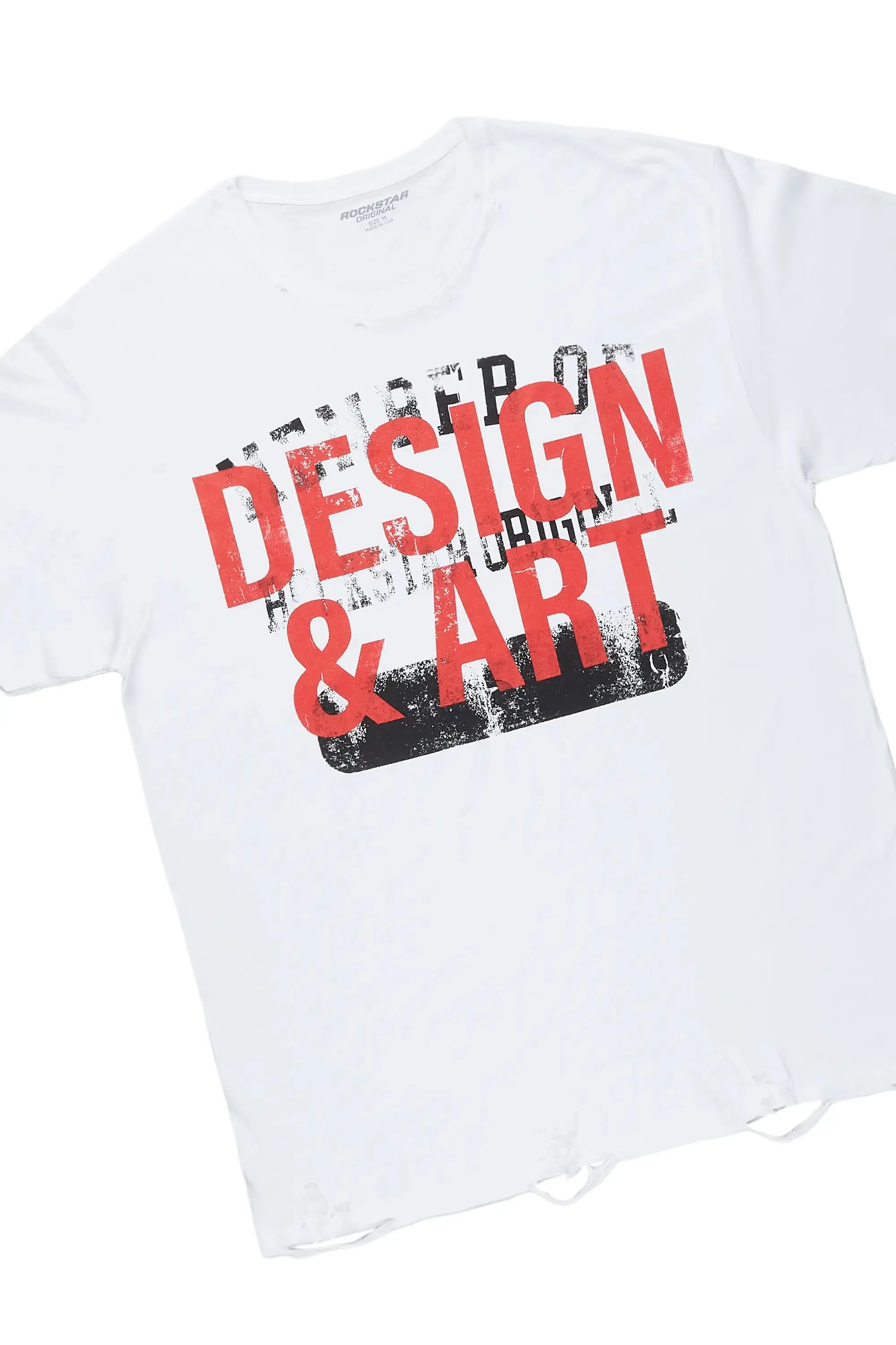 Magar White T-Shirt/Super Stacked Flare Jean Set sold by Rockstar Original product image thumbnail 5