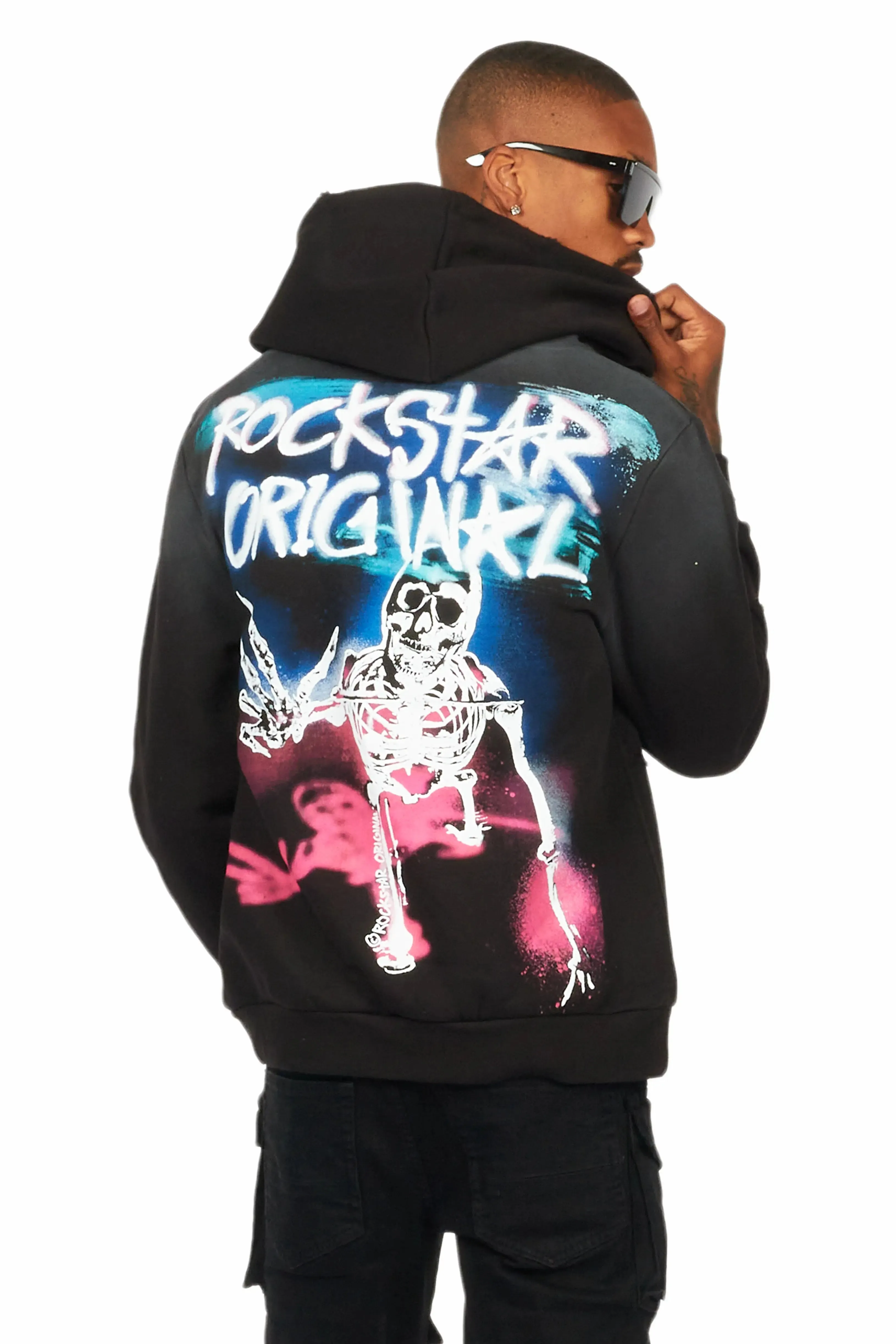 Soweto Black Distressed Graphic Hoodie sold by Rockstar Original product image thumbnail 4