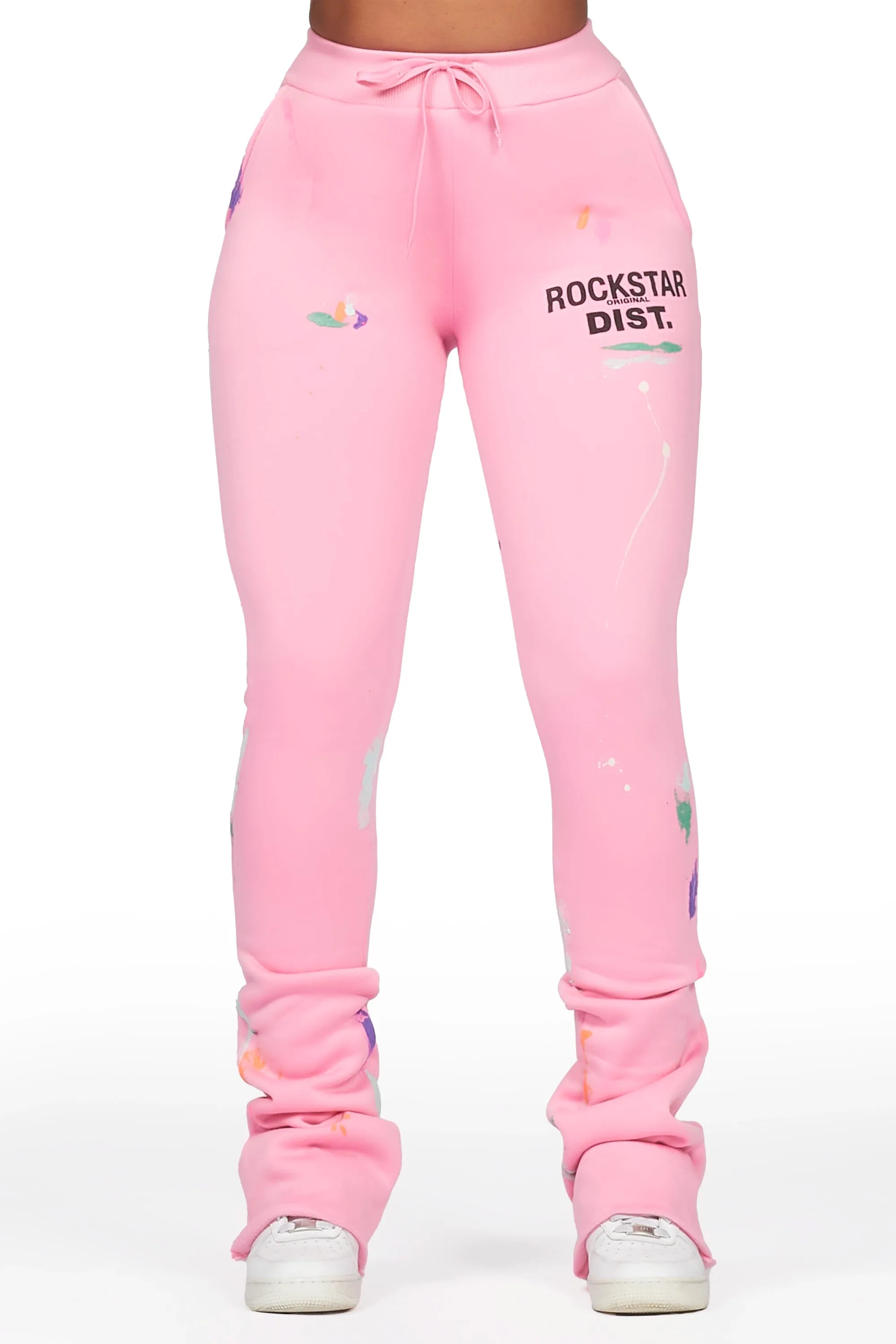 Shanae Pink Super Stacked Track Pant sold by Rockstar Original