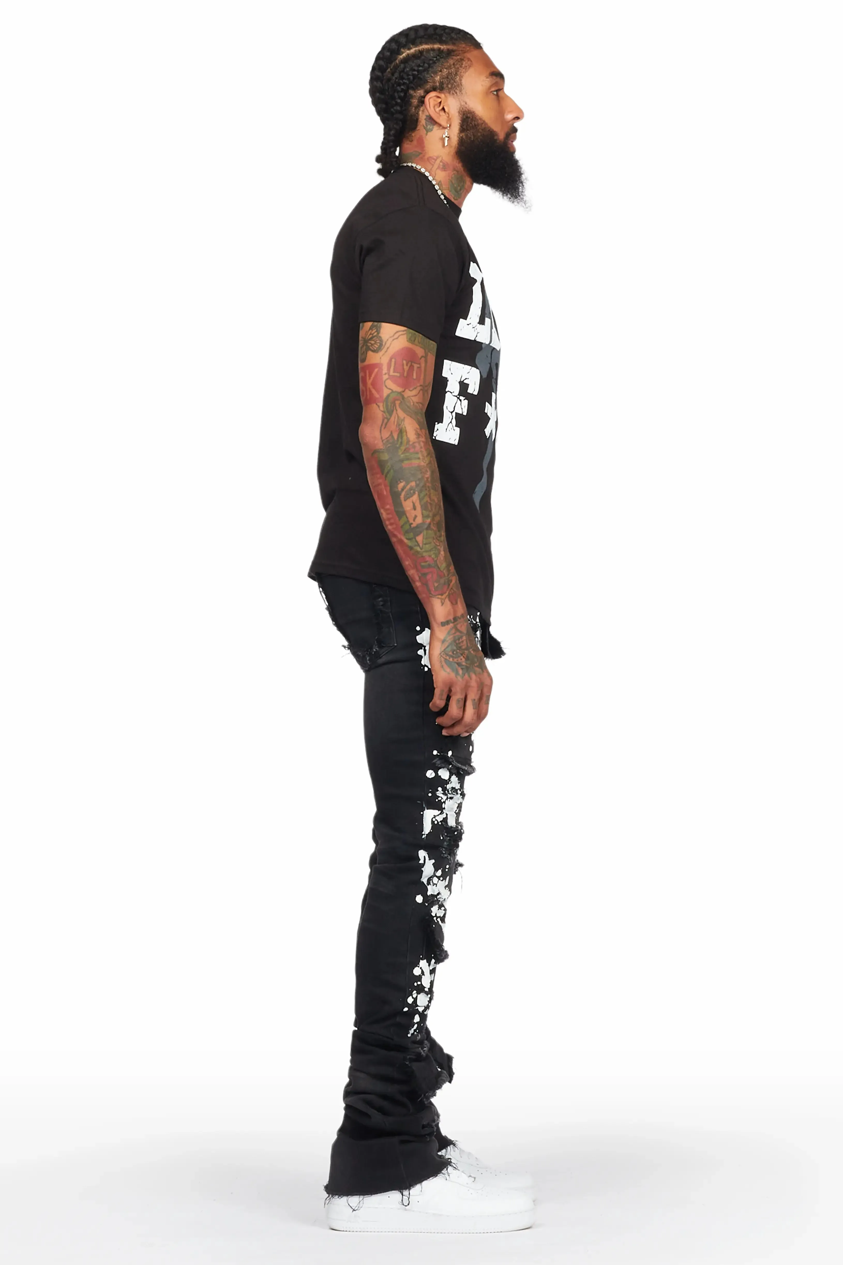 Landis Black Painter Super Stacked Flare Jean sold by Rockstar Original product image thumbnail 4