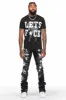 Landis Black Painter Super Stacked Flare Jean sold by Rockstar Original