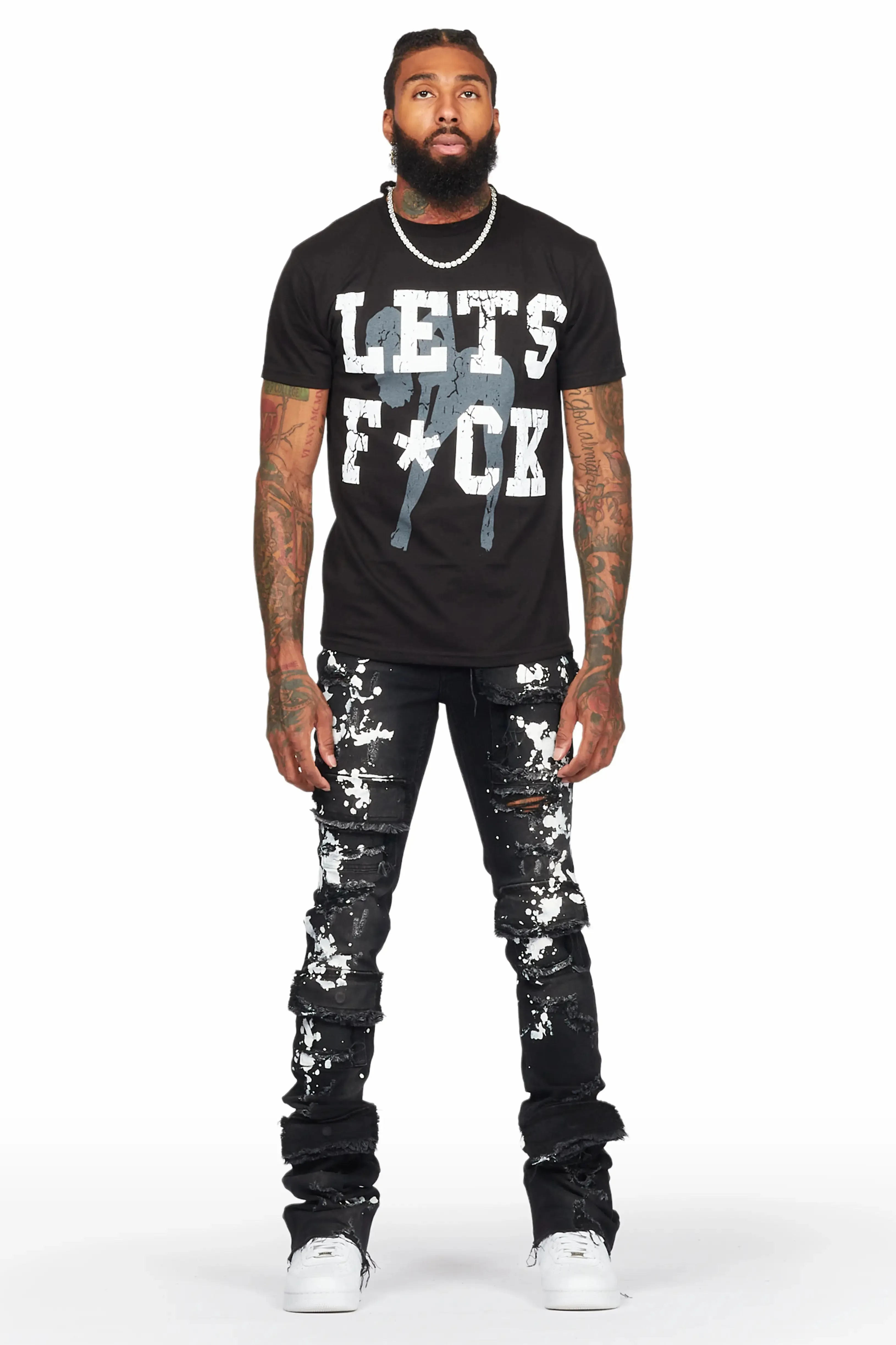 Landis Black Painter Super Stacked Flare Jean sold by Rockstar Original product image thumbnail 3