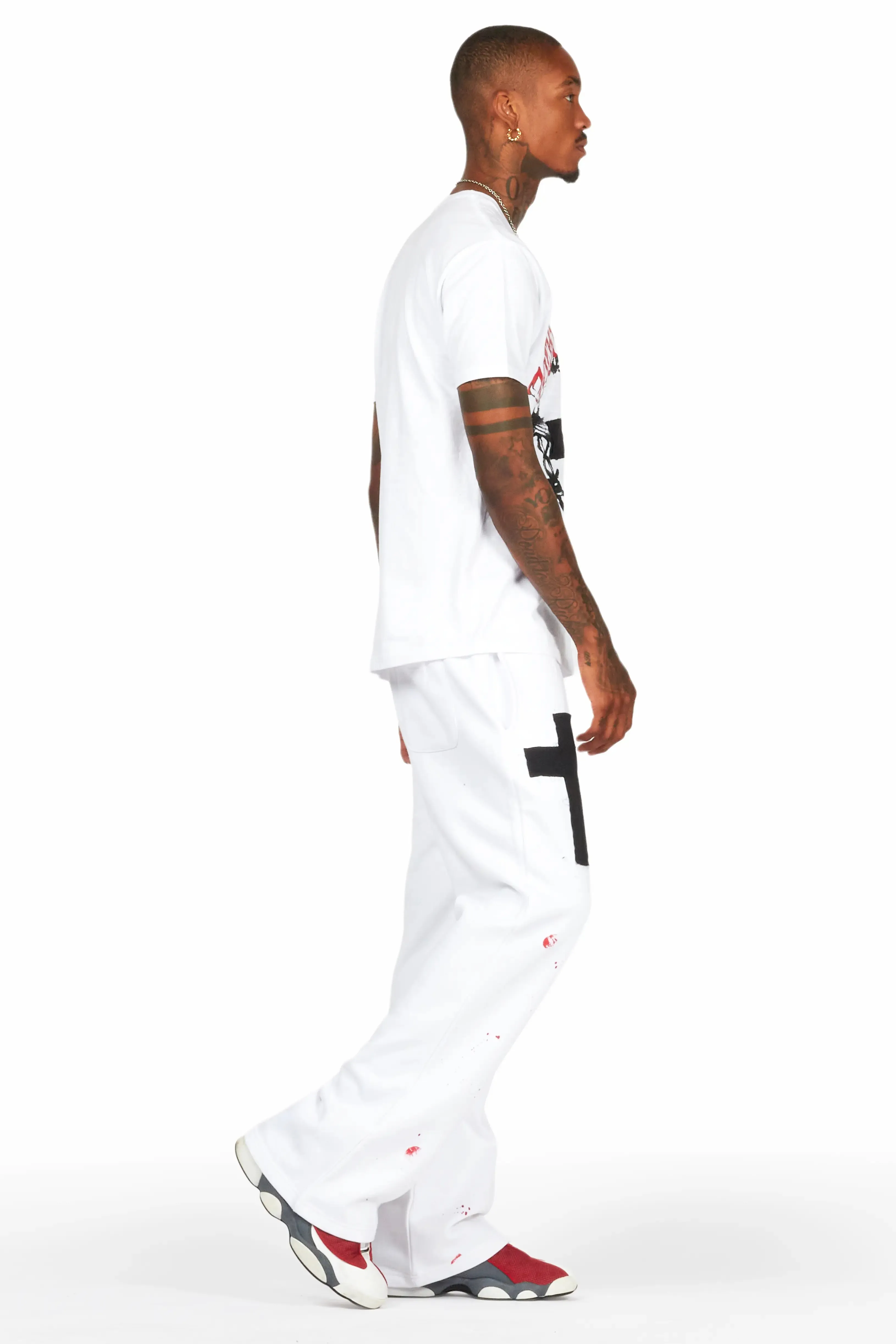 Hasim White T-Shirt/Stacked Flare Track Set sold by Rockstar Original product image thumbnail 3