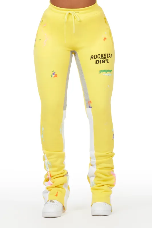 Karenthia Yellow Stacked Track Pant sold by Rockstar Original