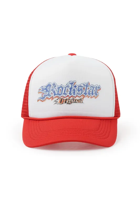 Motor White/Red Trucker Hat sold by Rockstar Original