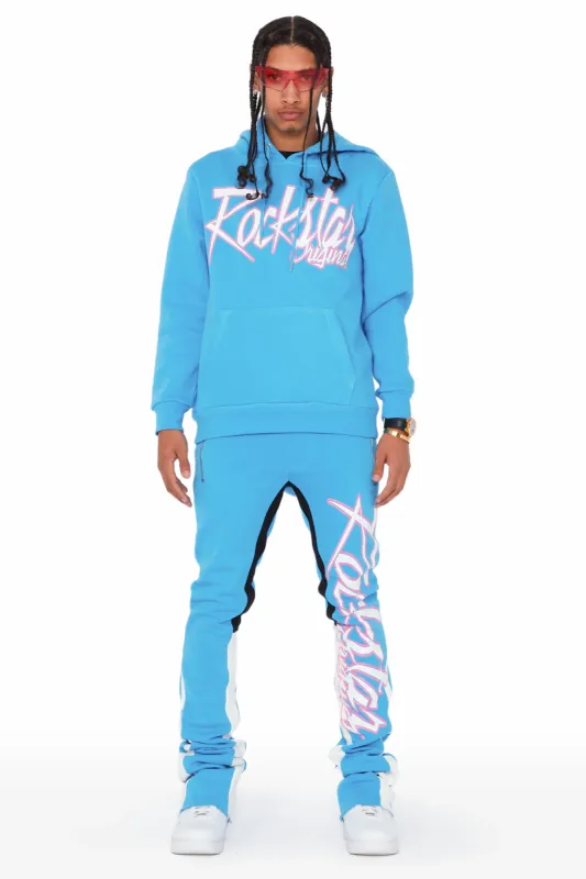 Kalibre Blue Hoodie/Stacked Flare Pant Set sold by Rockstar Original