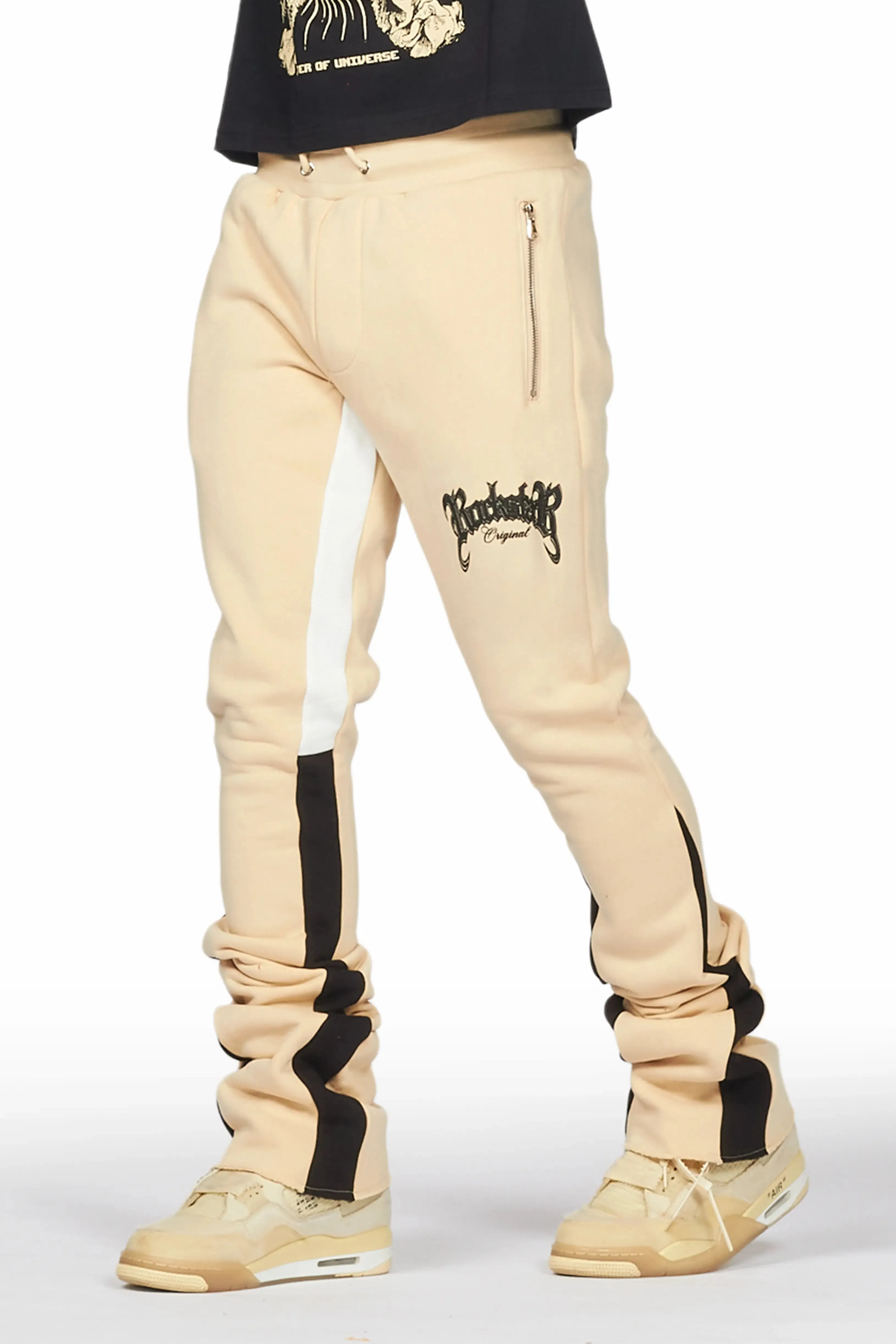 Yarden Black/Beige T-Shirt Stacked Flare Track Set sold by Rockstar Original product image thumbnail 3