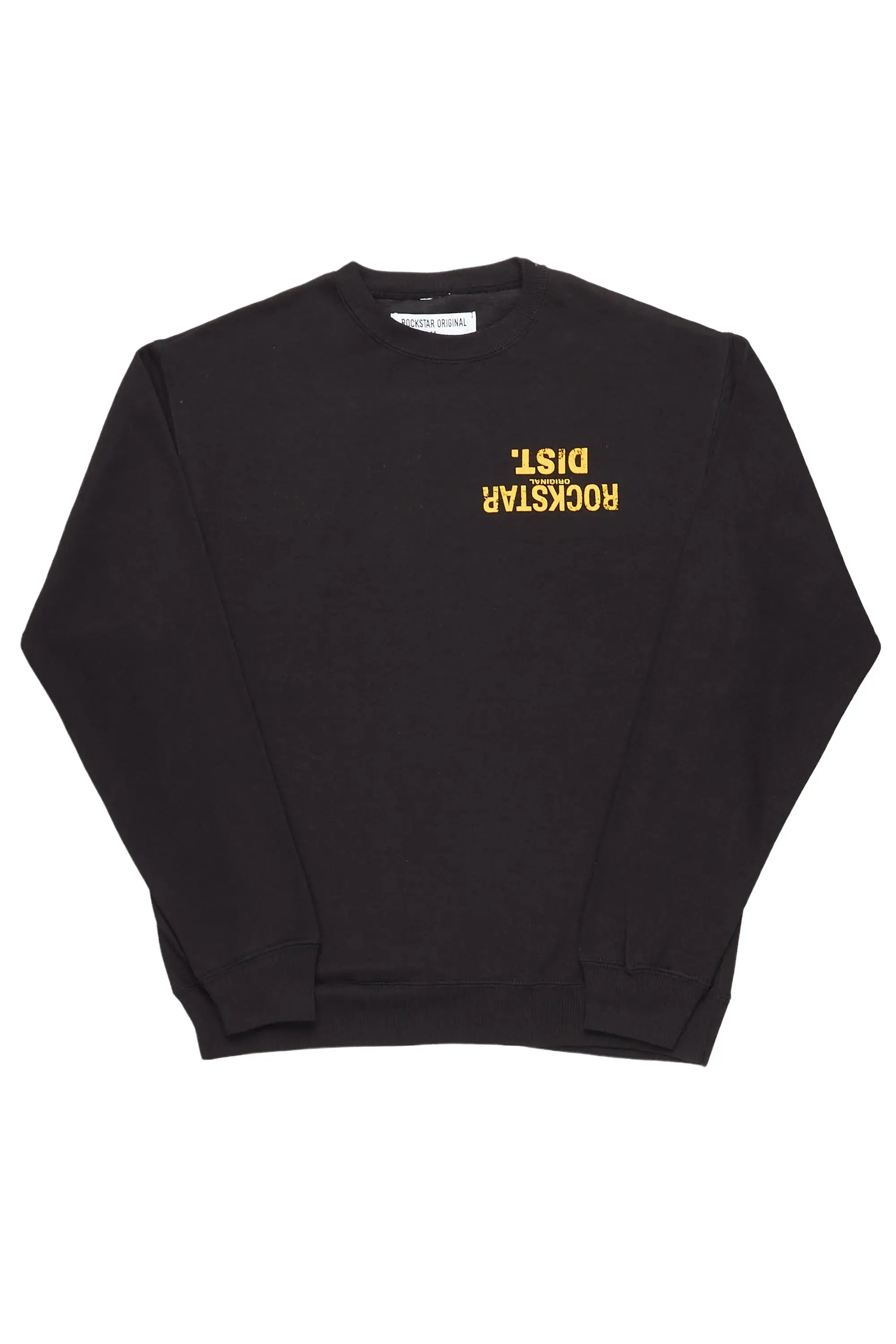 Dist. Town Black/Yellow Graphic Crewneck sold by Rockstar Original product image thumbnail 3