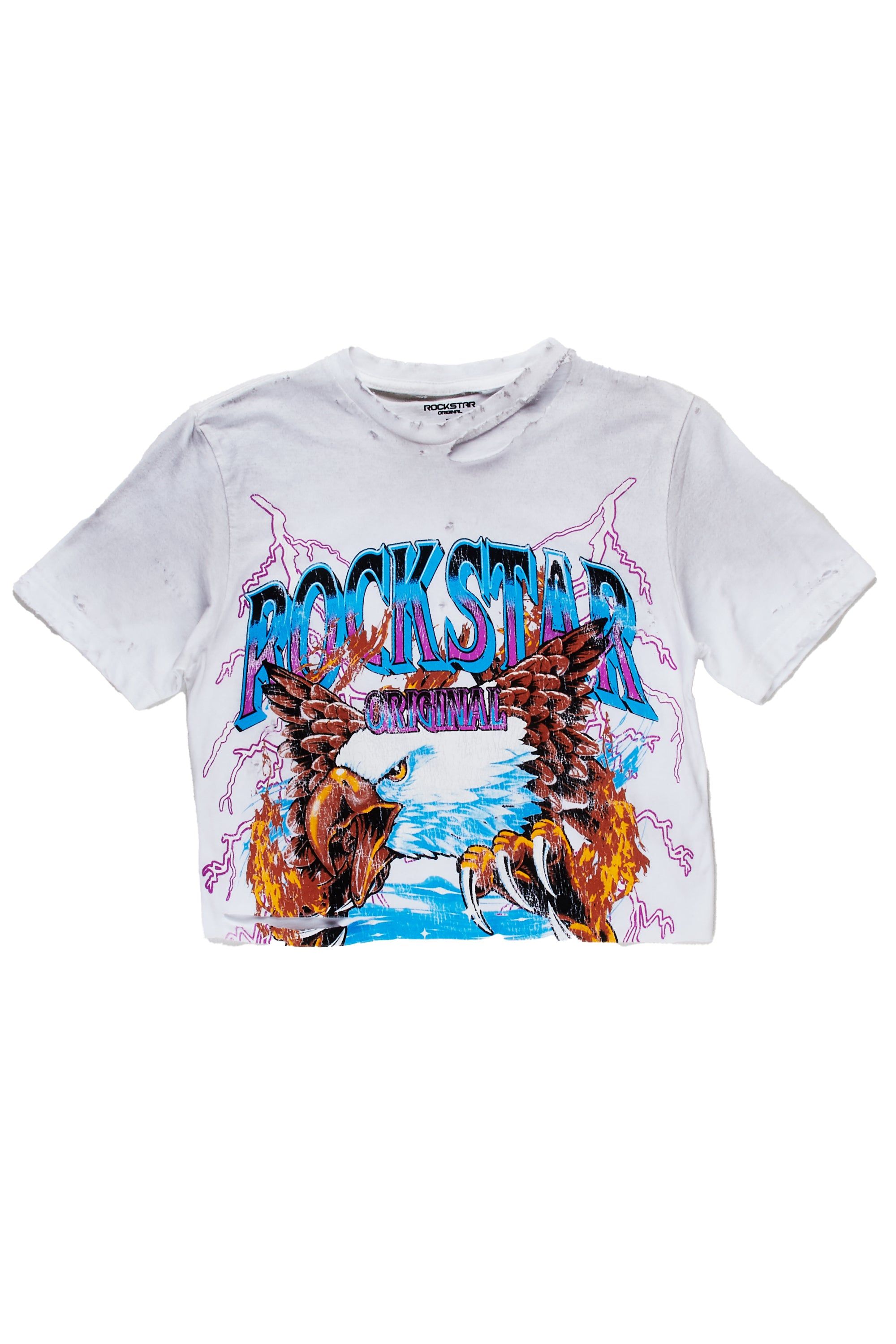 Zaria White Cropped Tee sold by Rockstar Original