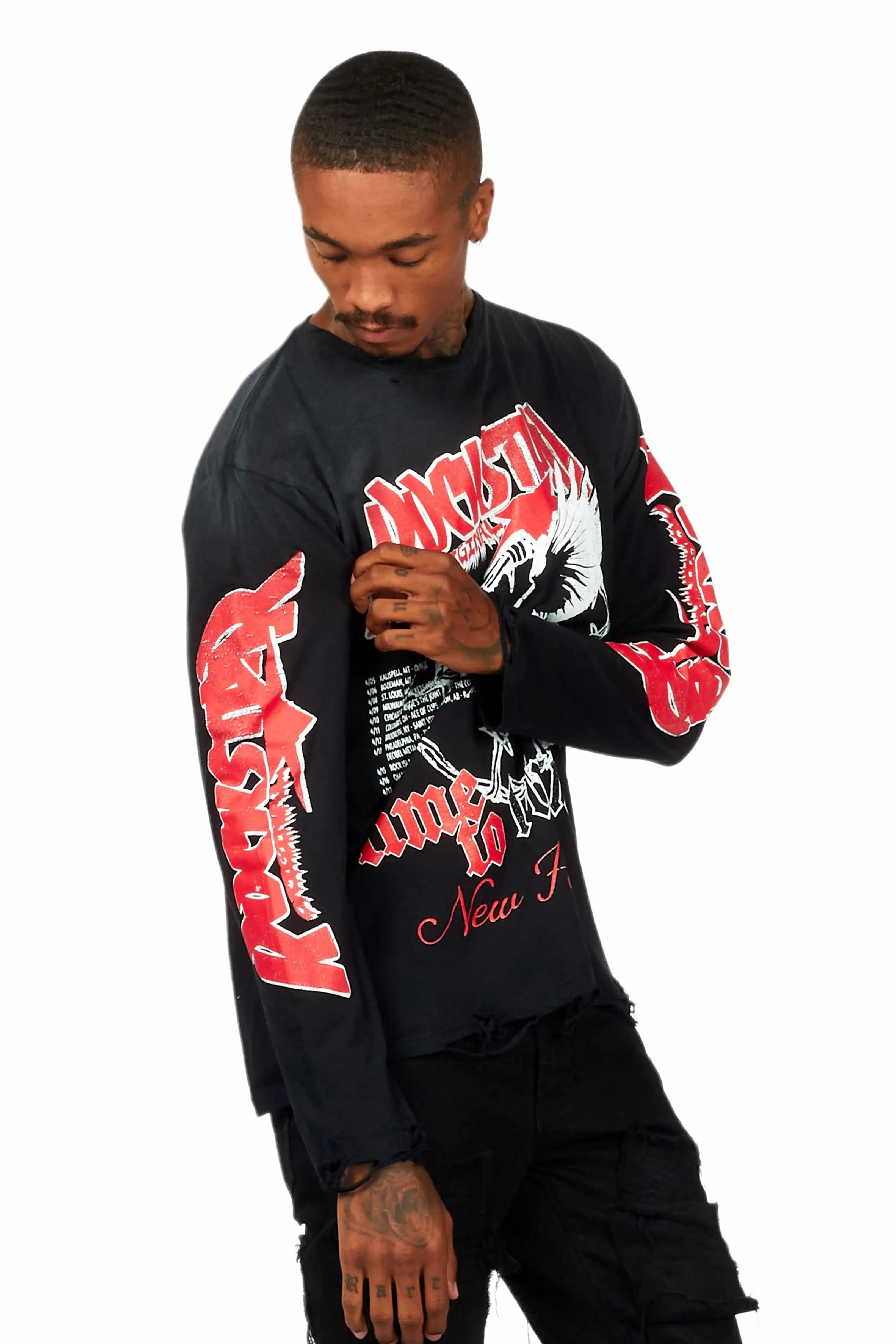 Burial Black Long Sleeve Graphic T-Shirt sold by Rockstar Original product image thumbnail 3