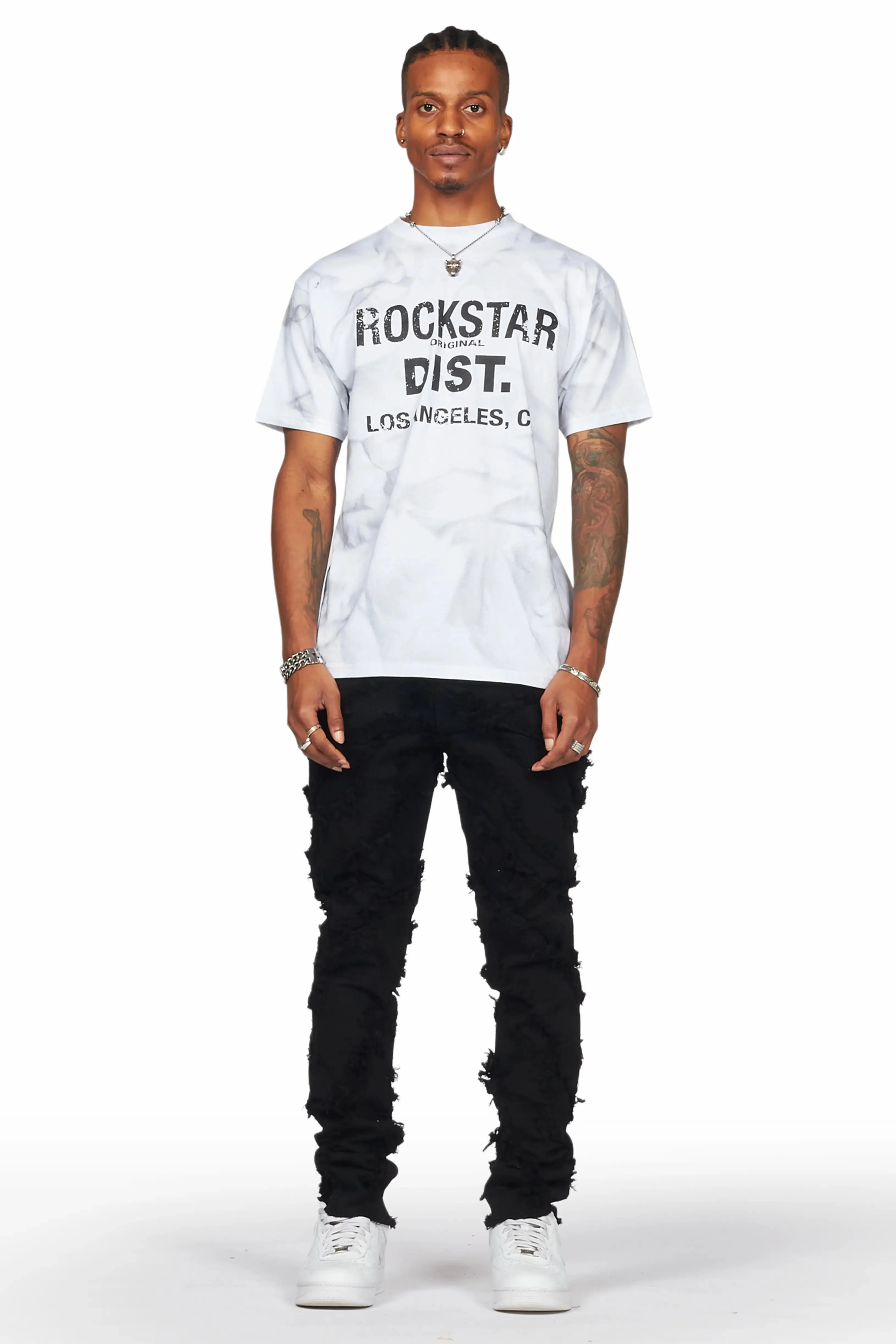 Balta Black Diagonal Patch Skinny Fit Jean sold by Rockstar Original product image thumbnail 3
