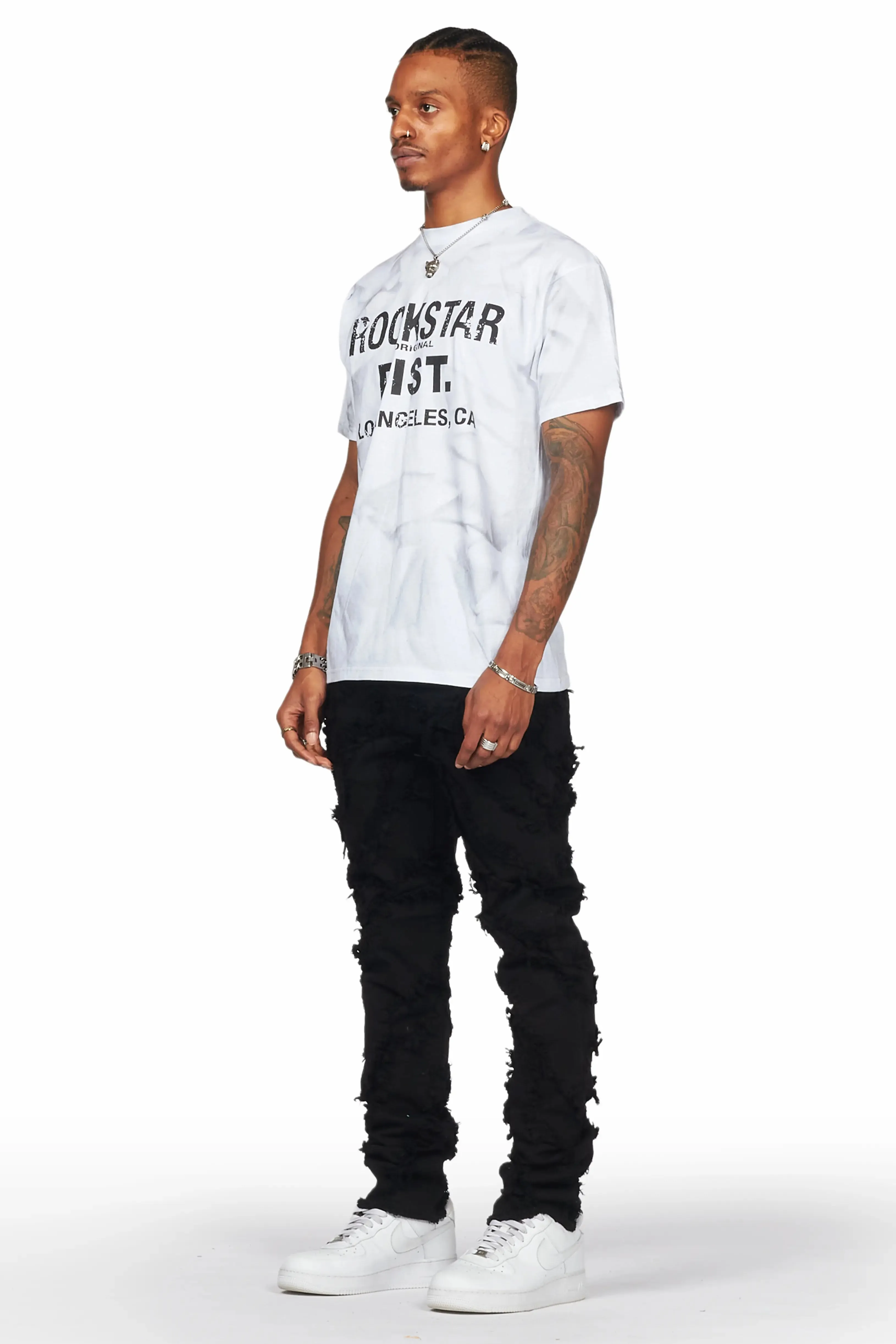 Balta Black Diagonal Patch Skinny Fit Jean sold by Rockstar Original product image thumbnail 4