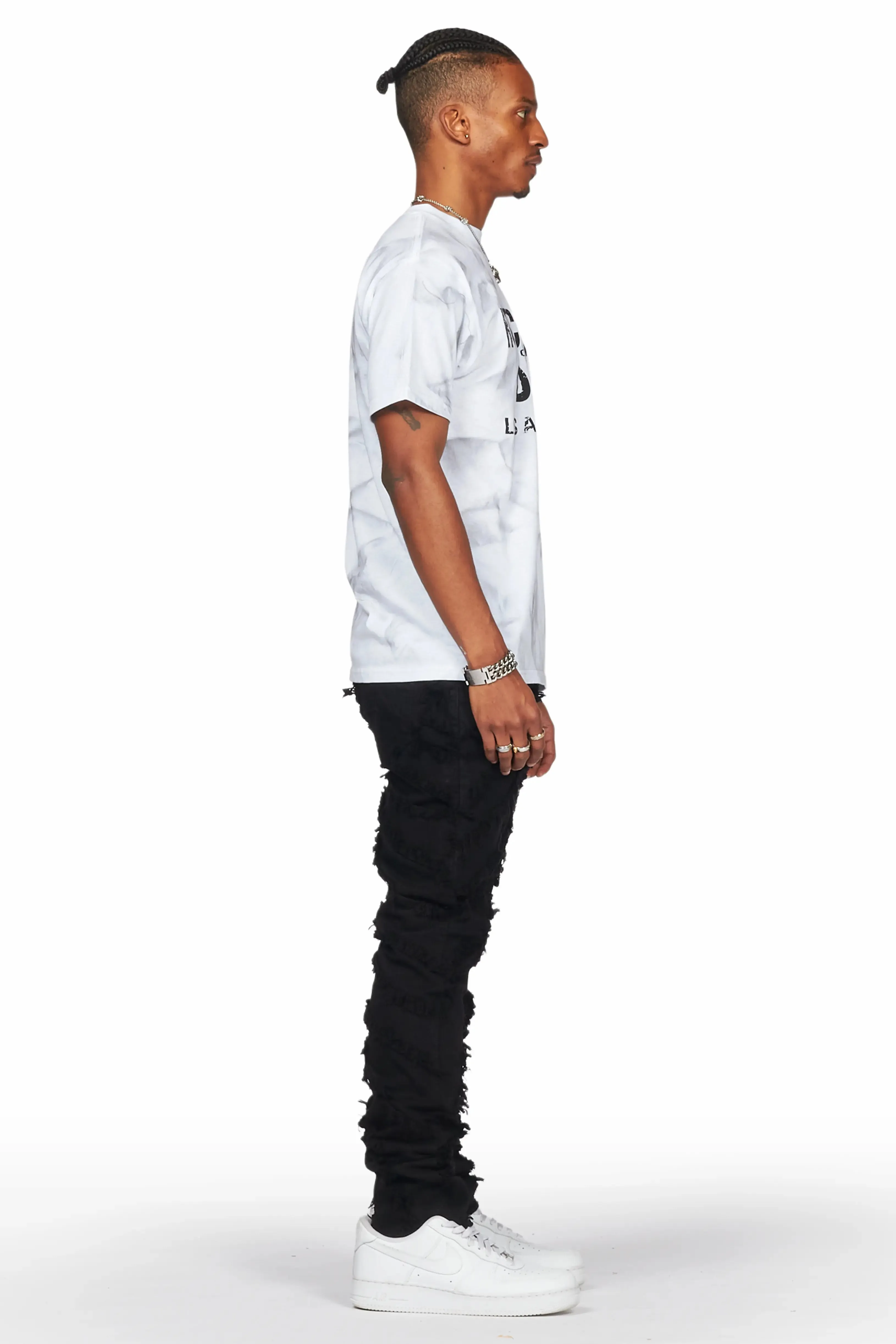 Balta Black Diagonal Patch Skinny Fit Jean sold by Rockstar Original product image thumbnail 5