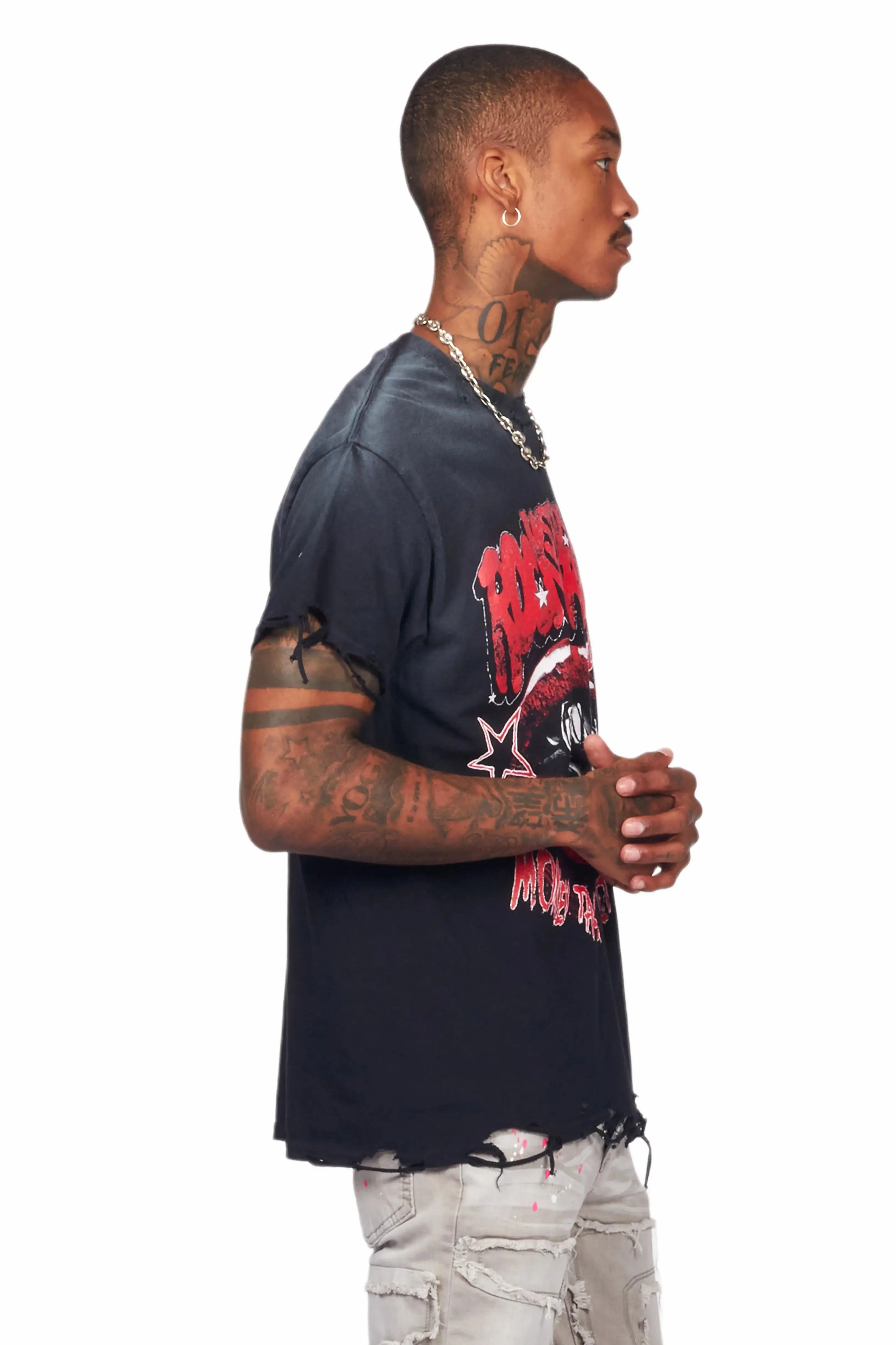 Bloke Black Oversized Graphic T-Shirt sold by Rockstar Original product image thumbnail 4