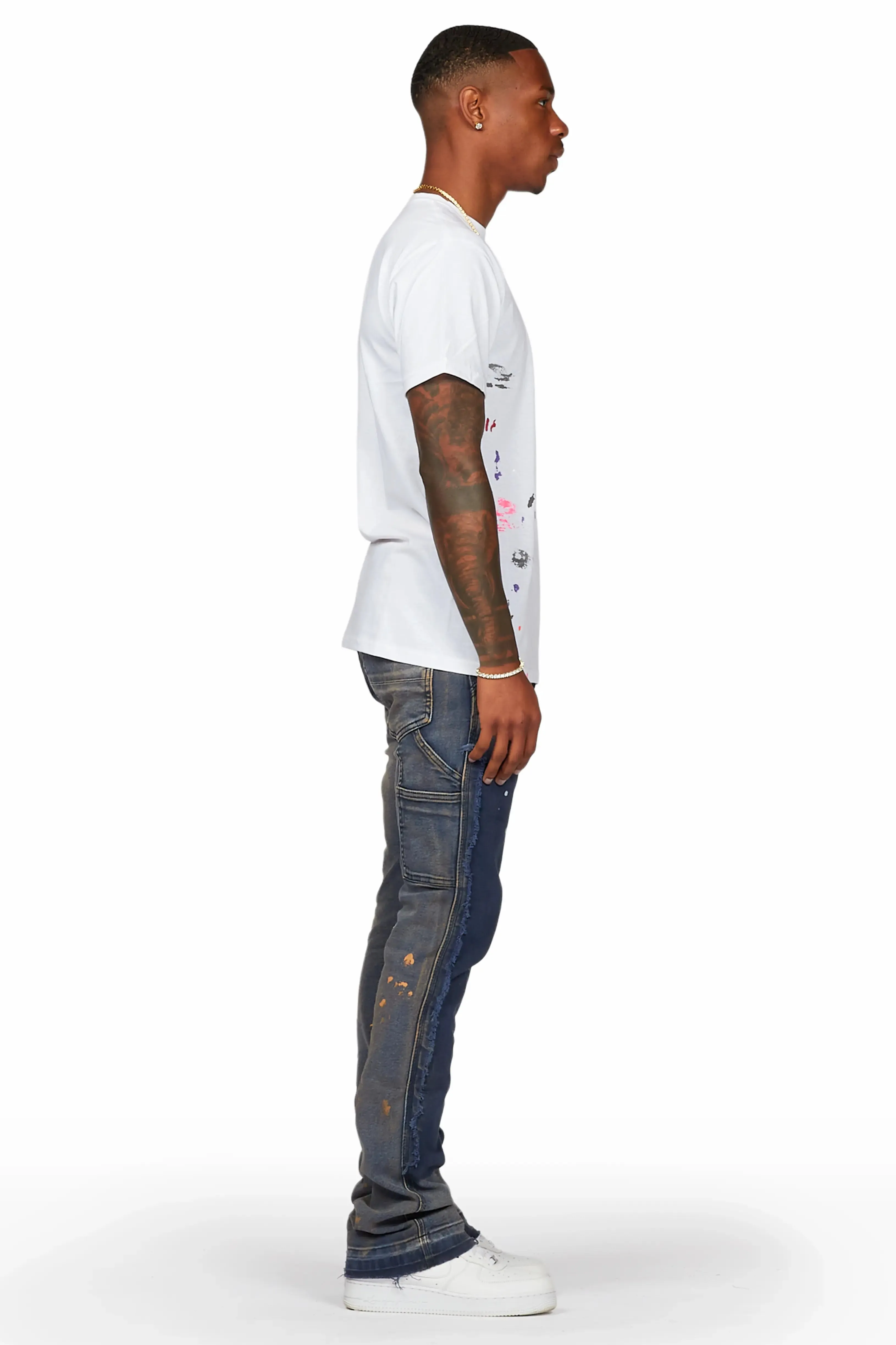 Serrano Navy Stacked Flare Jean sold by Rockstar Original product image thumbnail 4