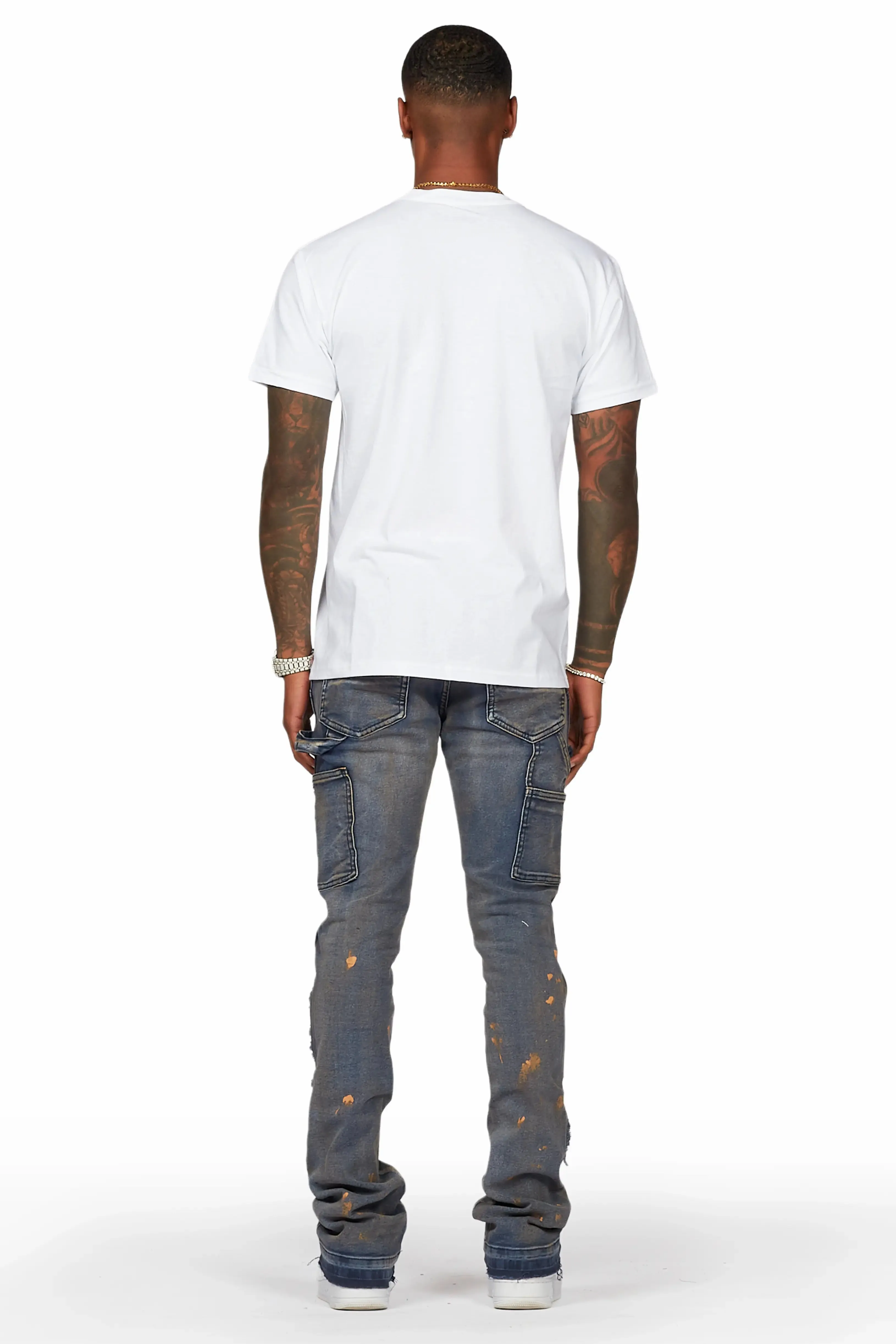 Serrano Navy Stacked Flare Jean sold by Rockstar Original product image thumbnail 5