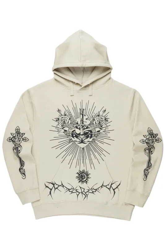 Tennette Beige Oversized Hoodie sold by Rockstar Original