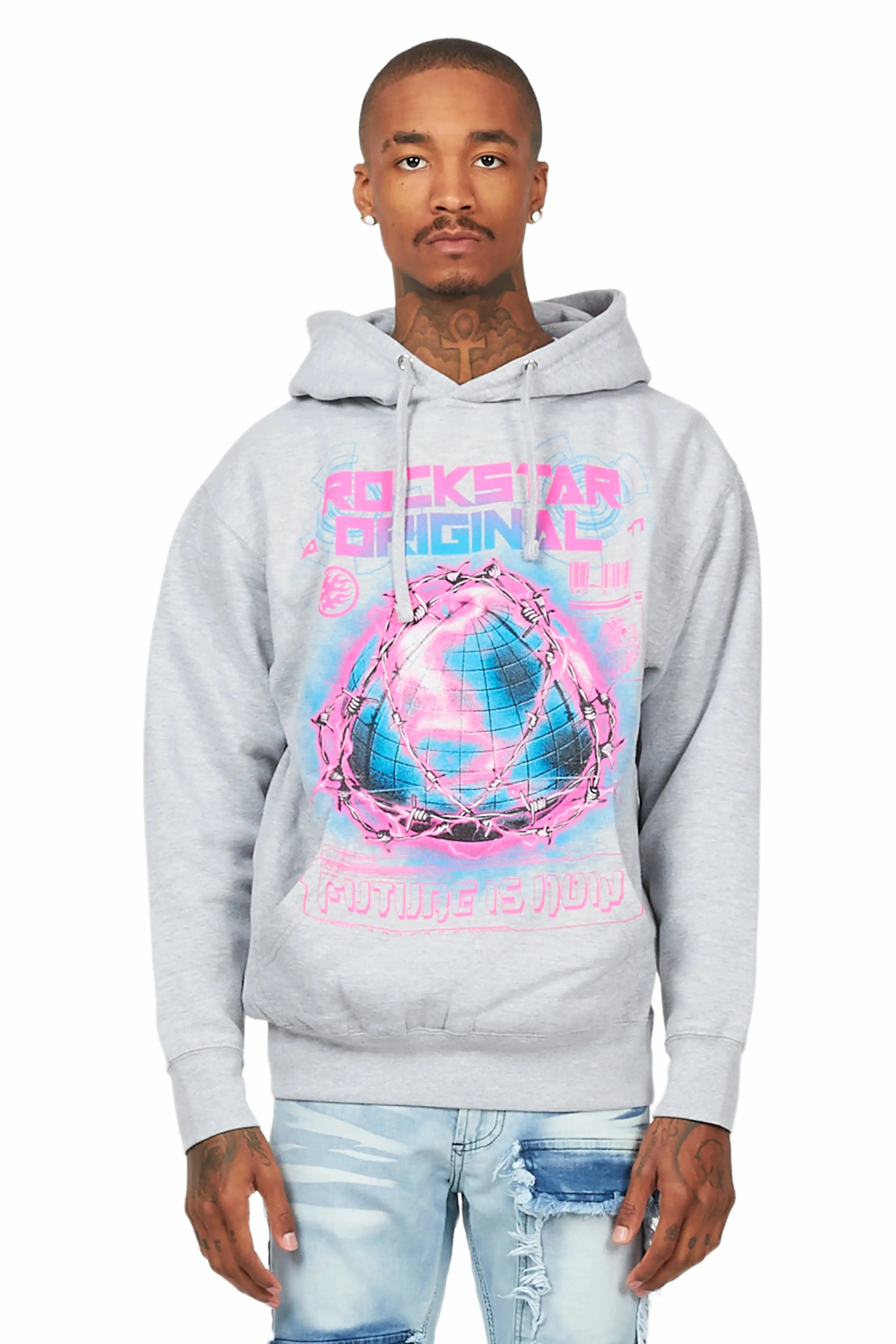 Digital Heather Grey Graphic Hoodie sold by Rockstar Original