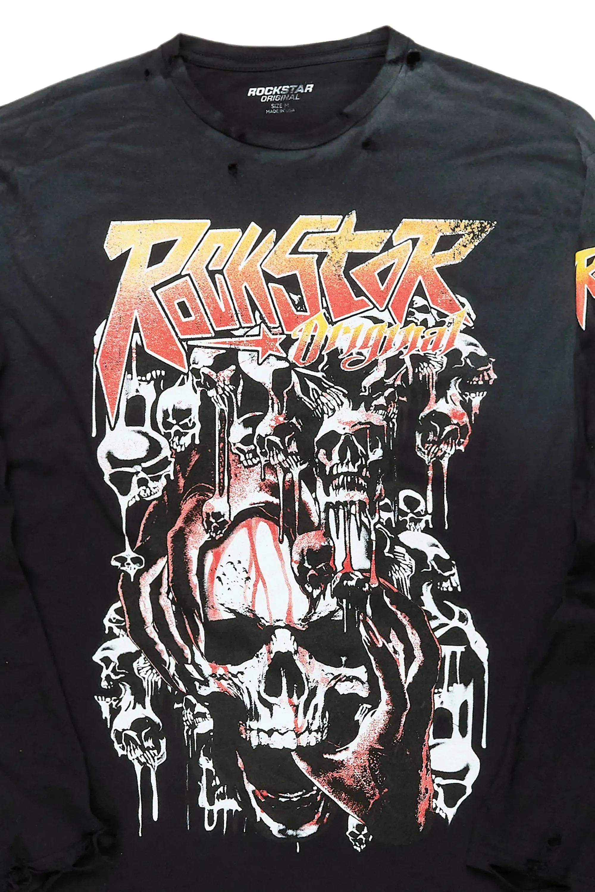 Grady Black Long Sleeve Graphic T-Shirt sold by Rockstar Original product image thumbnail 5