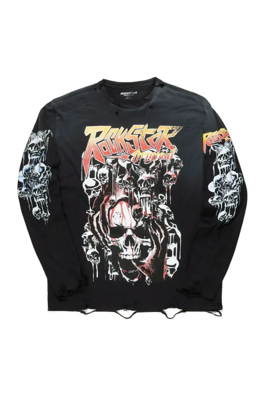 Grady Black Long Sleeve Graphic T-Shirt sold by Rockstar Original