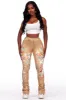 Sareeta Tan Painted Super Stacked Jean sold by Rockstar Original