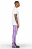 Firoz Purple Graphic Stacked Flare Pant sold by Rockstar Original