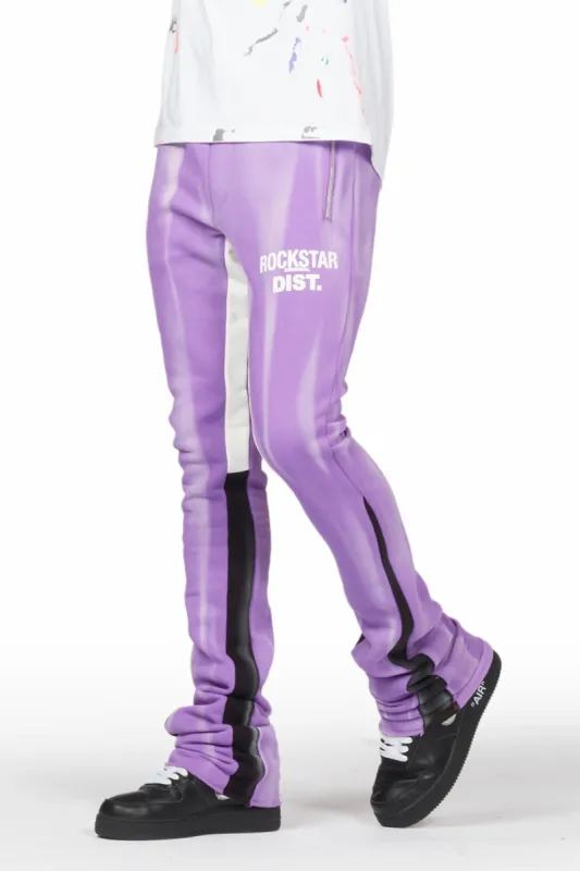 Firoz Purple Graphic Stacked Flare Pant sold by Rockstar Original