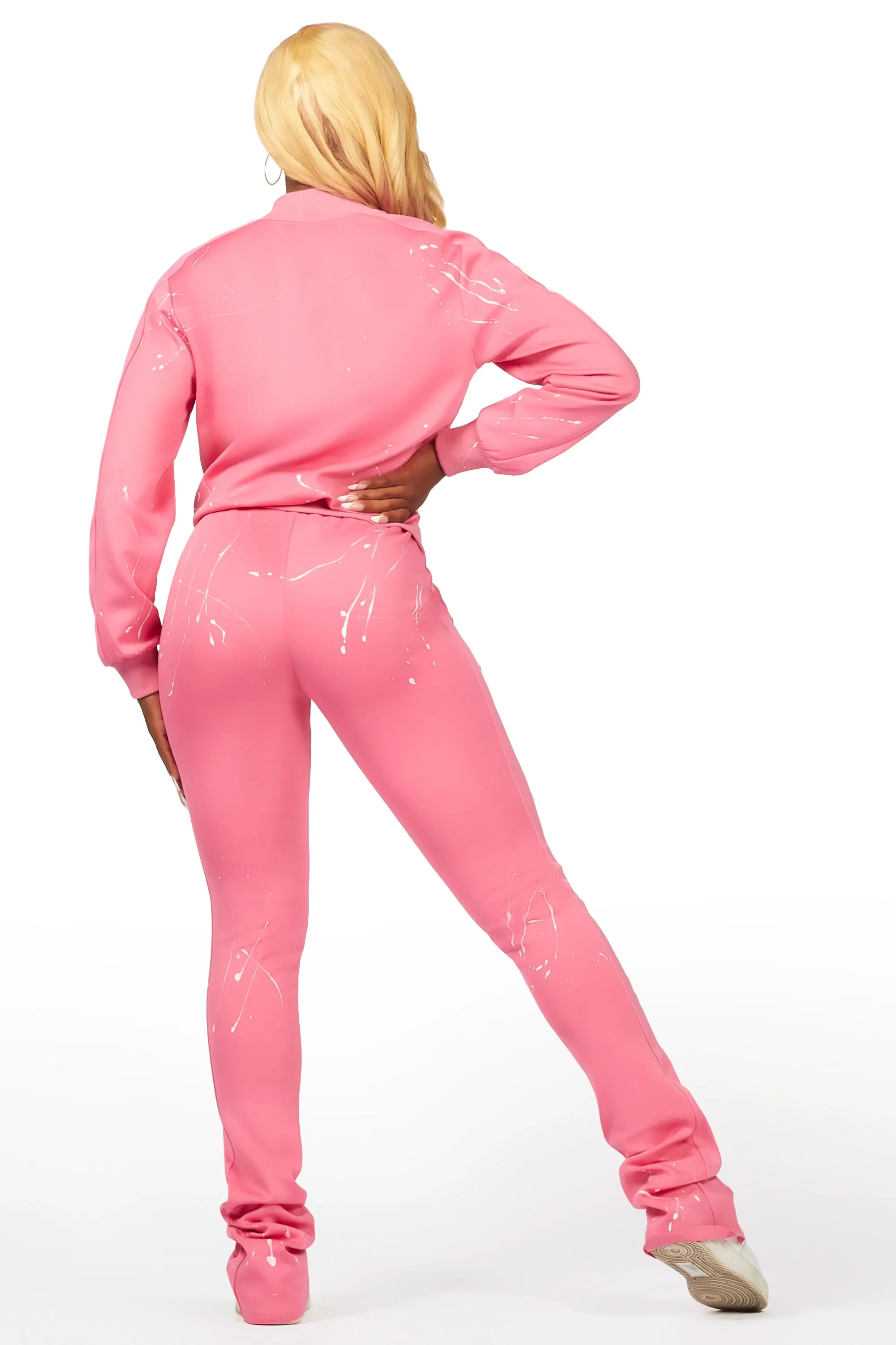 Joelle 2.0 Pink Drippy Tricot Super Stacked Trackset sold by Rockstar Original product image thumbnail 4