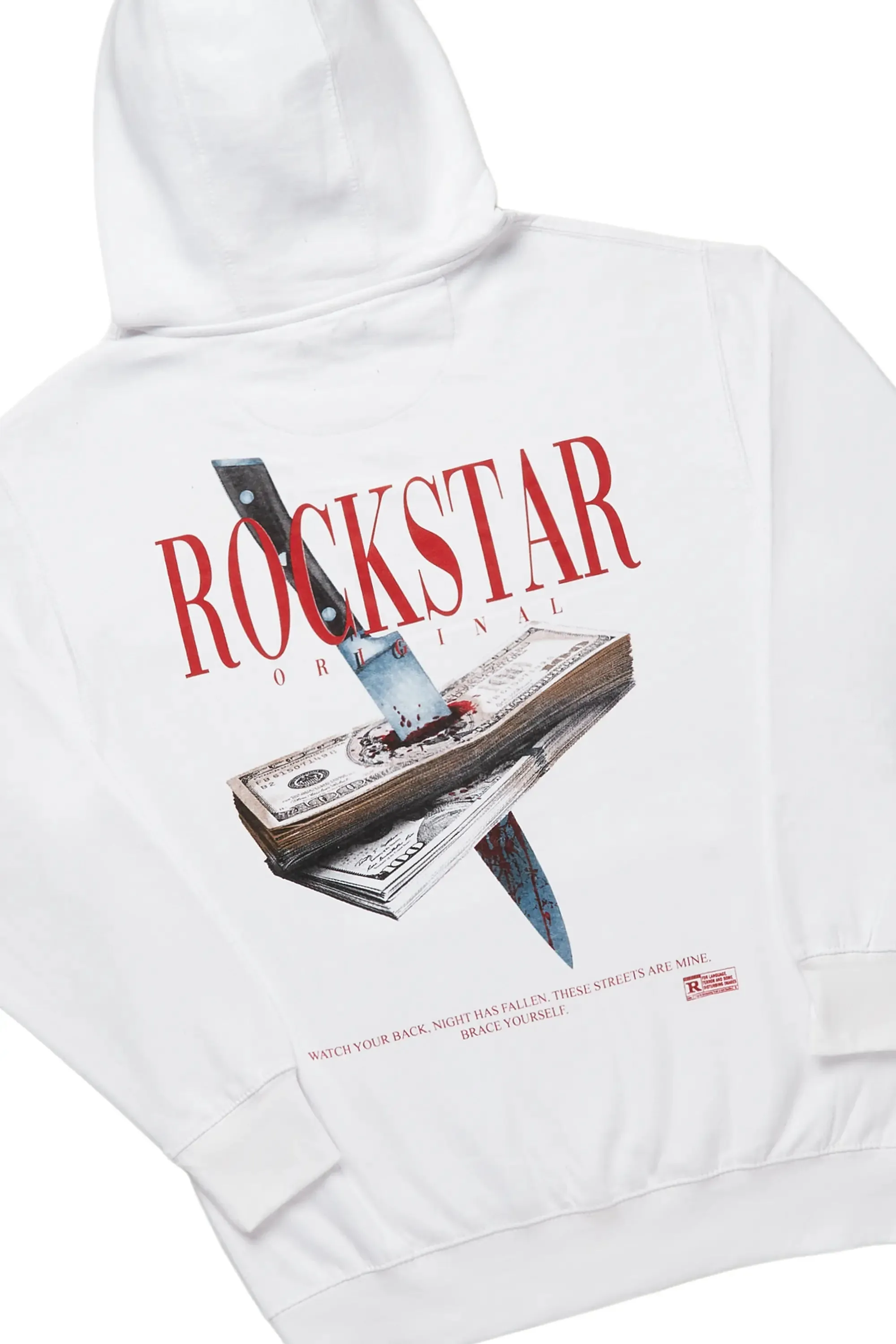 Dayte Nite White/Red Hoodie Super Stack Track Set sold by Rockstar Original product image thumbnail 2