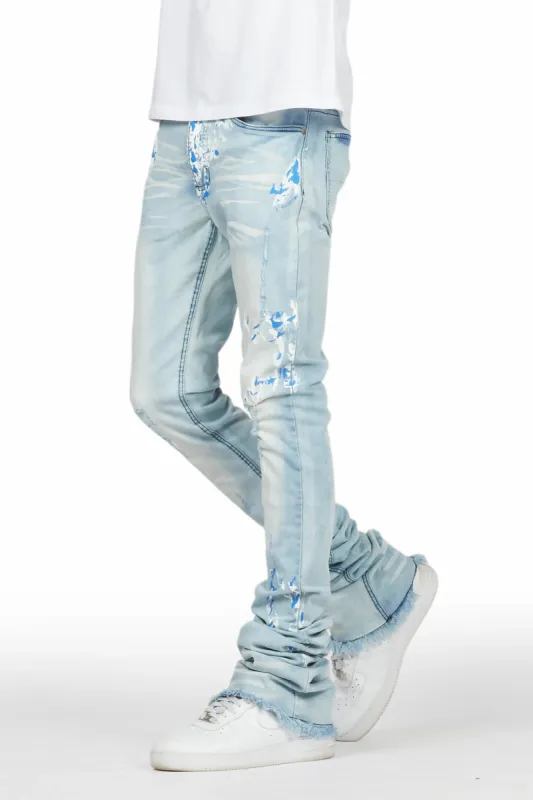Baraz Blue Painter Super Stacked Flare Jean sold by Rockstar Original
