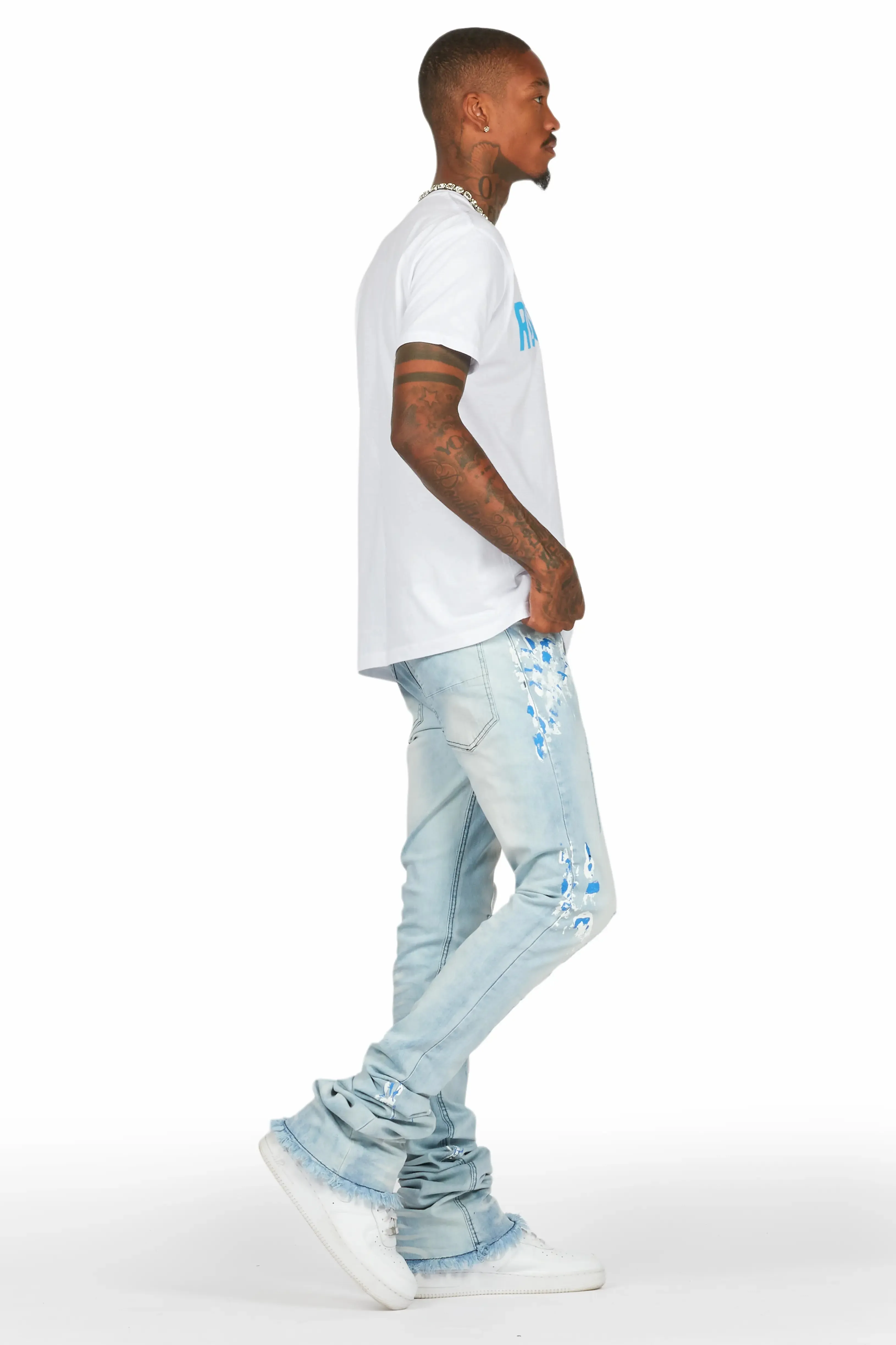 Baraz Blue Painter Super Stacked Flare Jean sold by Rockstar Original product image thumbnail 4