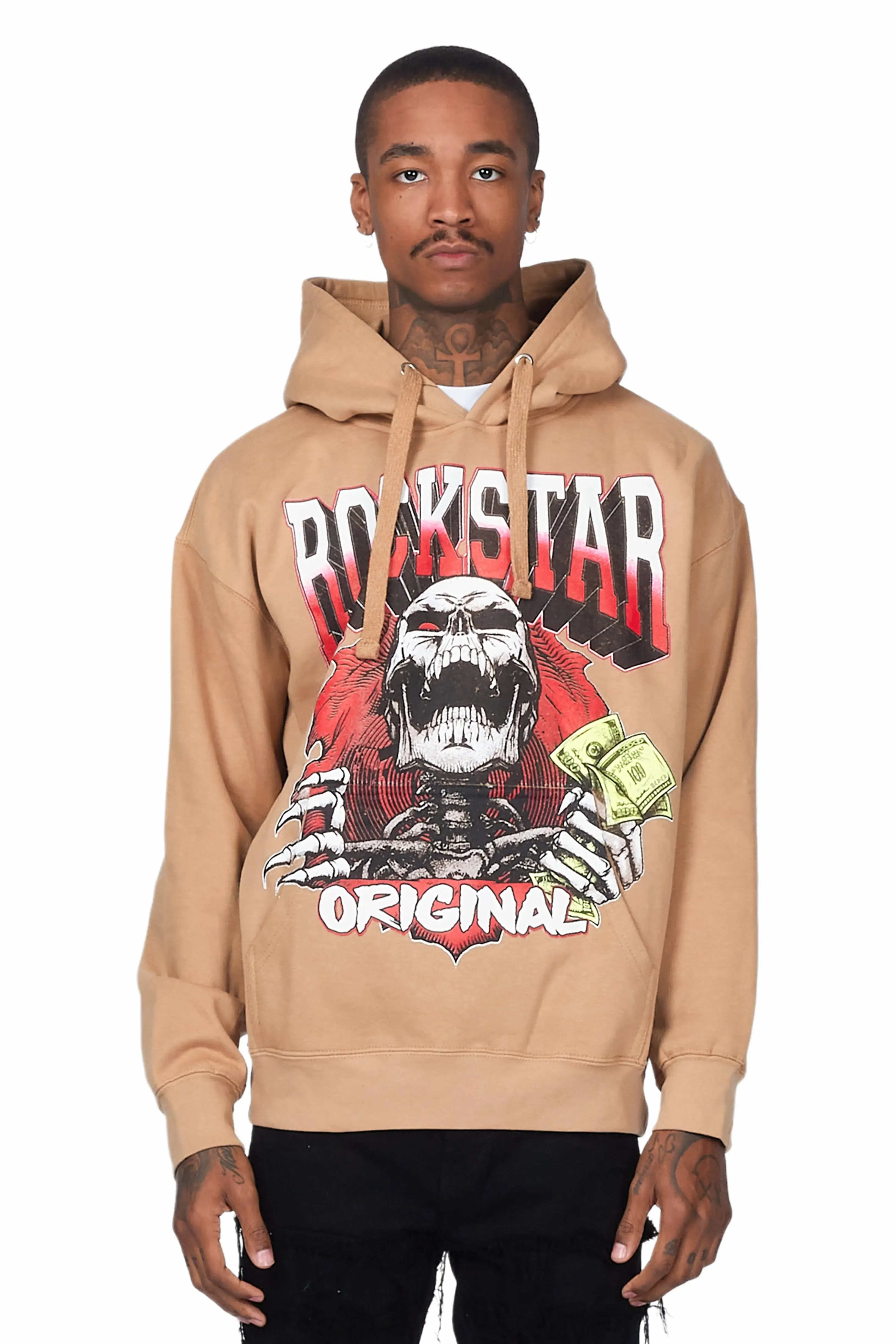 Zytron Beige Graphic Hoodie sold by Rockstar Original