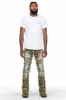 Raith Faded Camo Painter Stacked Flare Jean sold by Rockstar Original