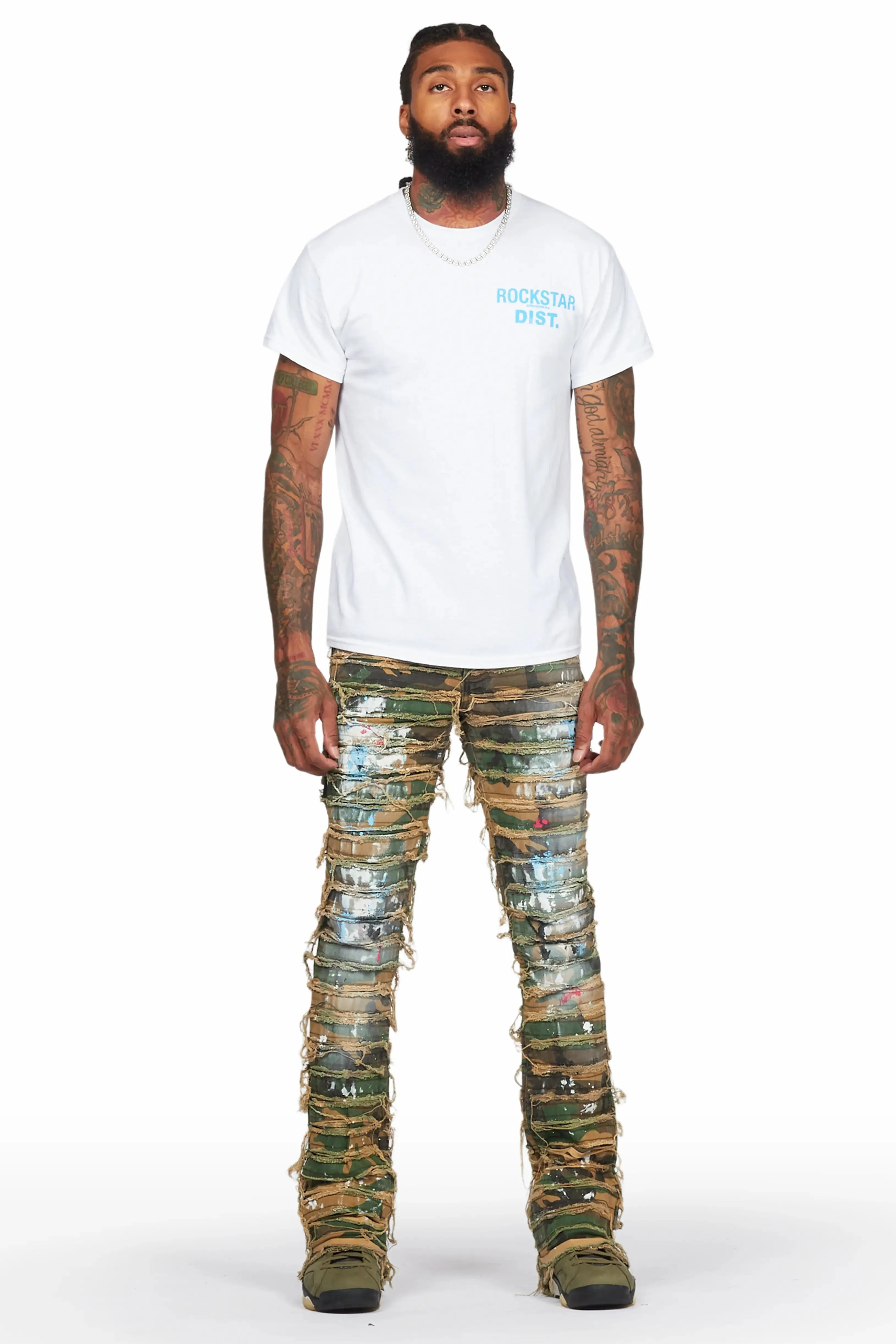 Raith Faded Camo Painter Stacked Flare Jean sold by Rockstar Original product image thumbnail 3