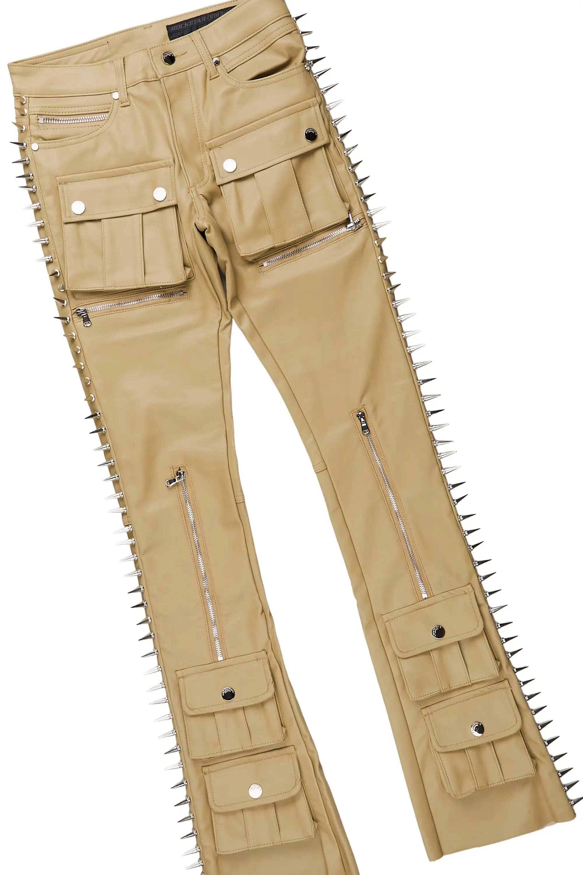 Inner Luv Black Oversized T-Shirt & Leopold Beige PU Stacked Flare Jean Bundle sold by Rockstar Original product image thumbnail 3