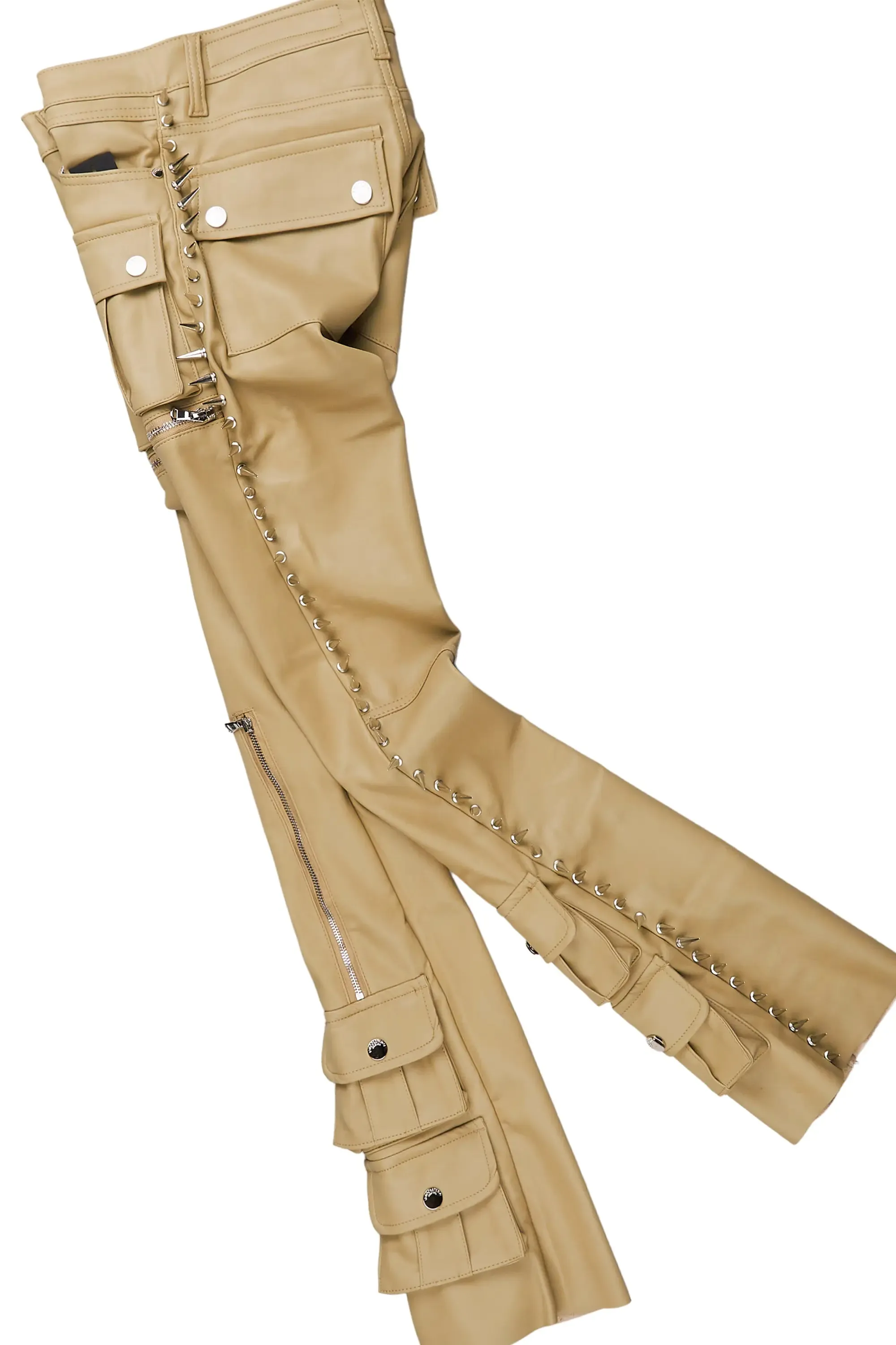 Inner Luv Black Oversized T-Shirt & Leopold Beige PU Stacked Flare Jean Bundle sold by Rockstar Original product image thumbnail 5