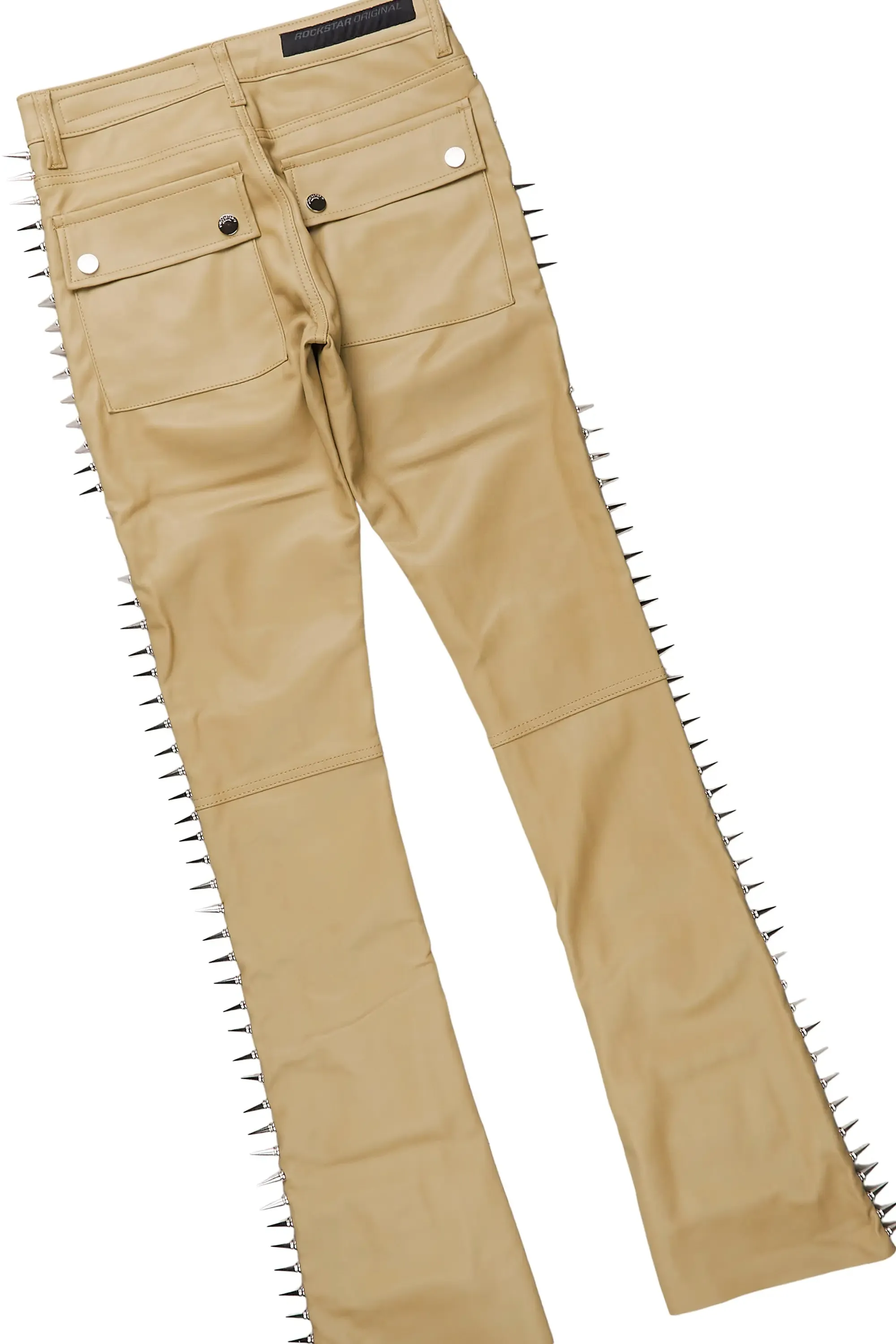 Inner Luv Black Oversized T-Shirt & Leopold Beige PU Stacked Flare Jean Bundle sold by Rockstar Original product image thumbnail 4