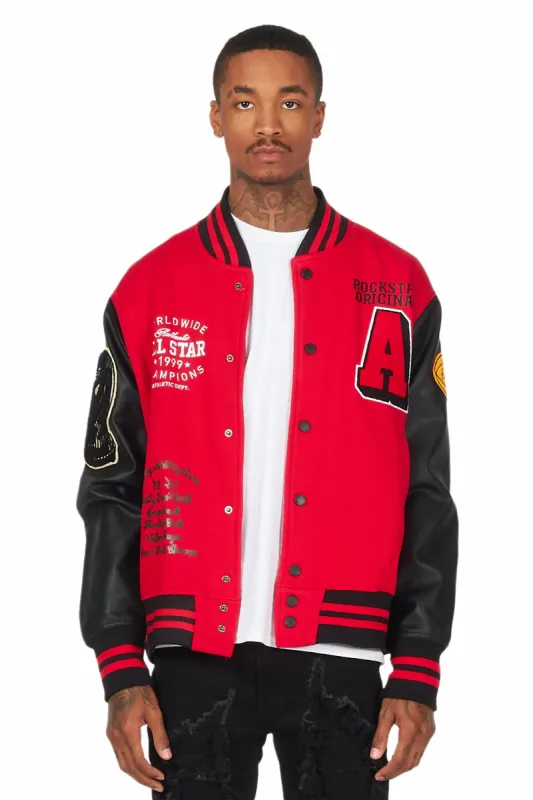 Kebi Red/Black Varsity Jacket sold by Rockstar Original