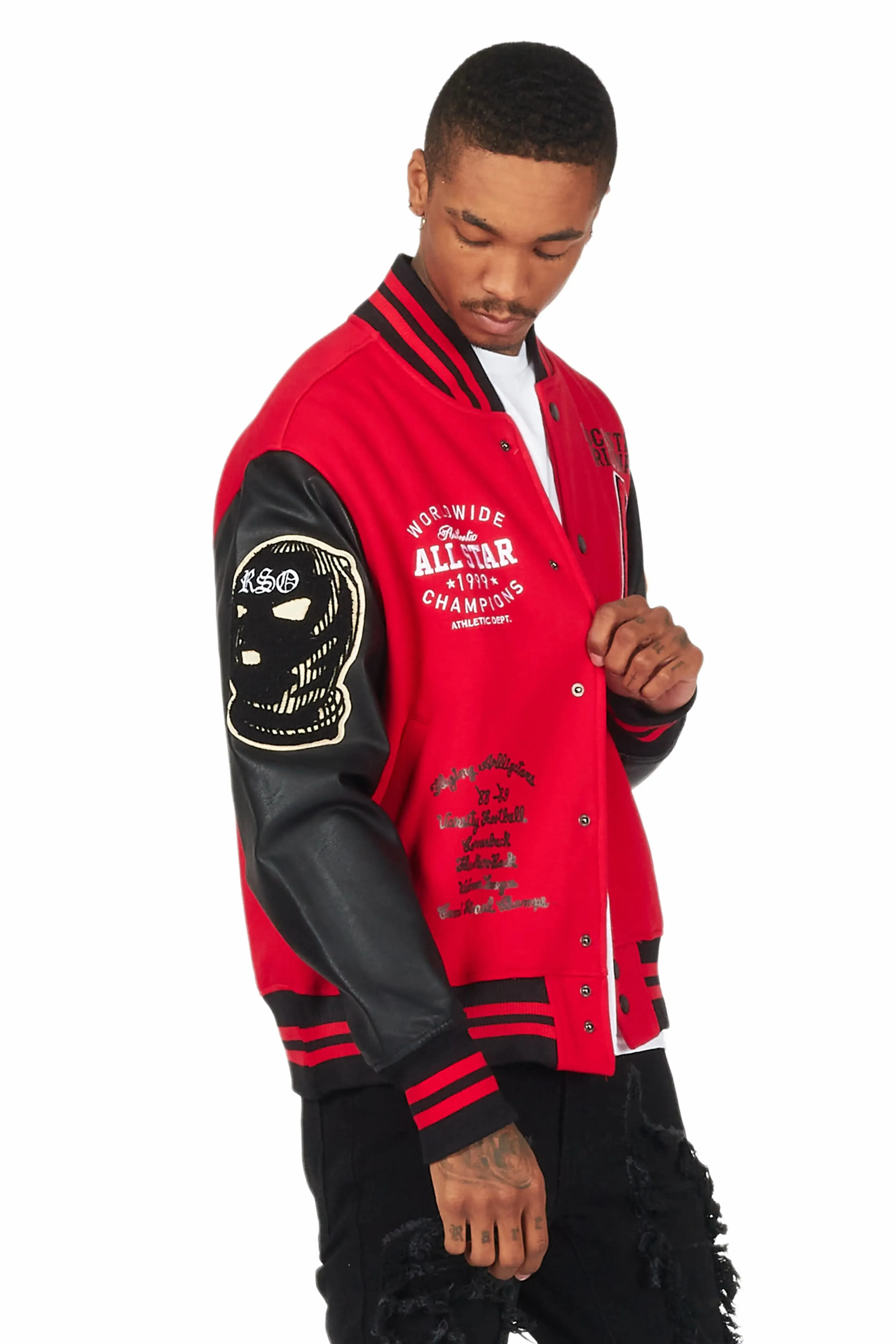 Kebi Red/Black Varsity Jacket sold by Rockstar Original product image thumbnail 5