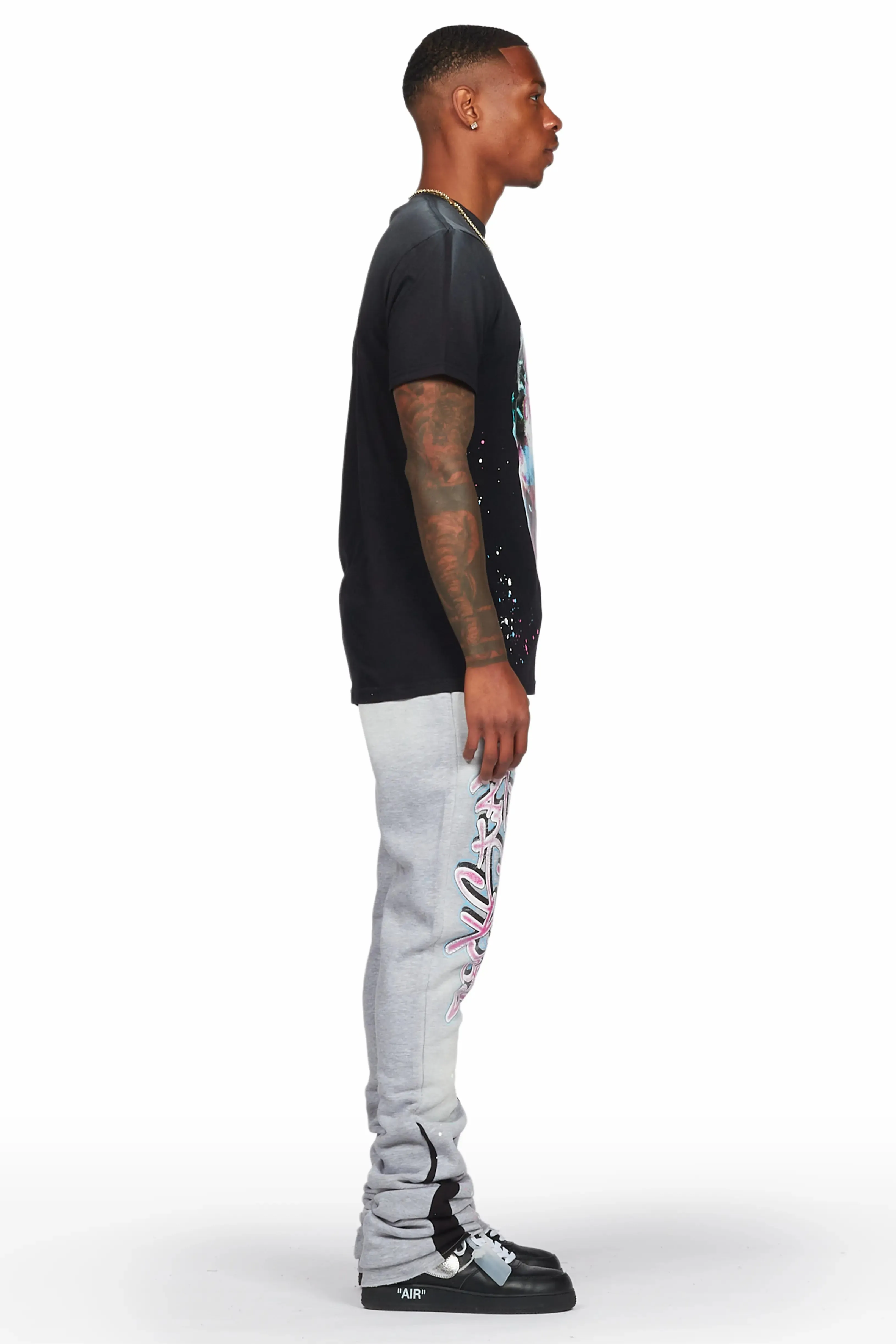Weave Black/Grey T-Shirt Super Stacked Flare Track Set sold by Rockstar Original product image thumbnail 5