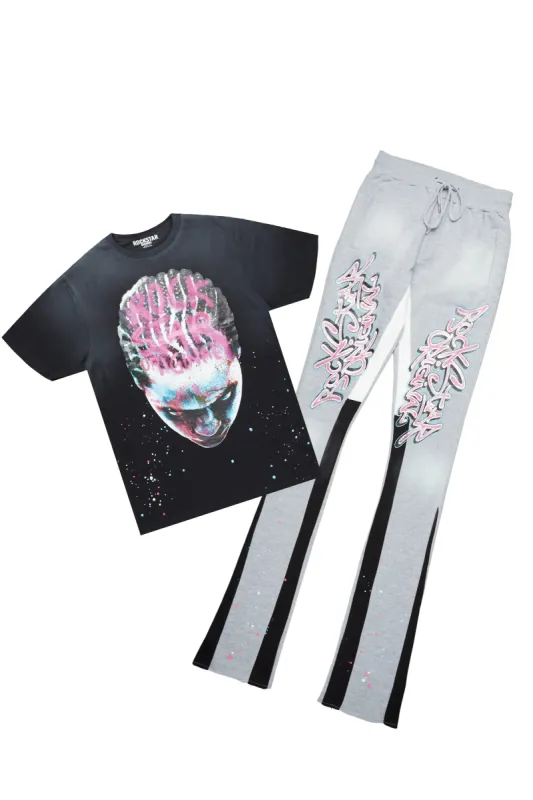 Weave Black/Grey T-Shirt Super Stacked Flare Track Set sold by Rockstar Original