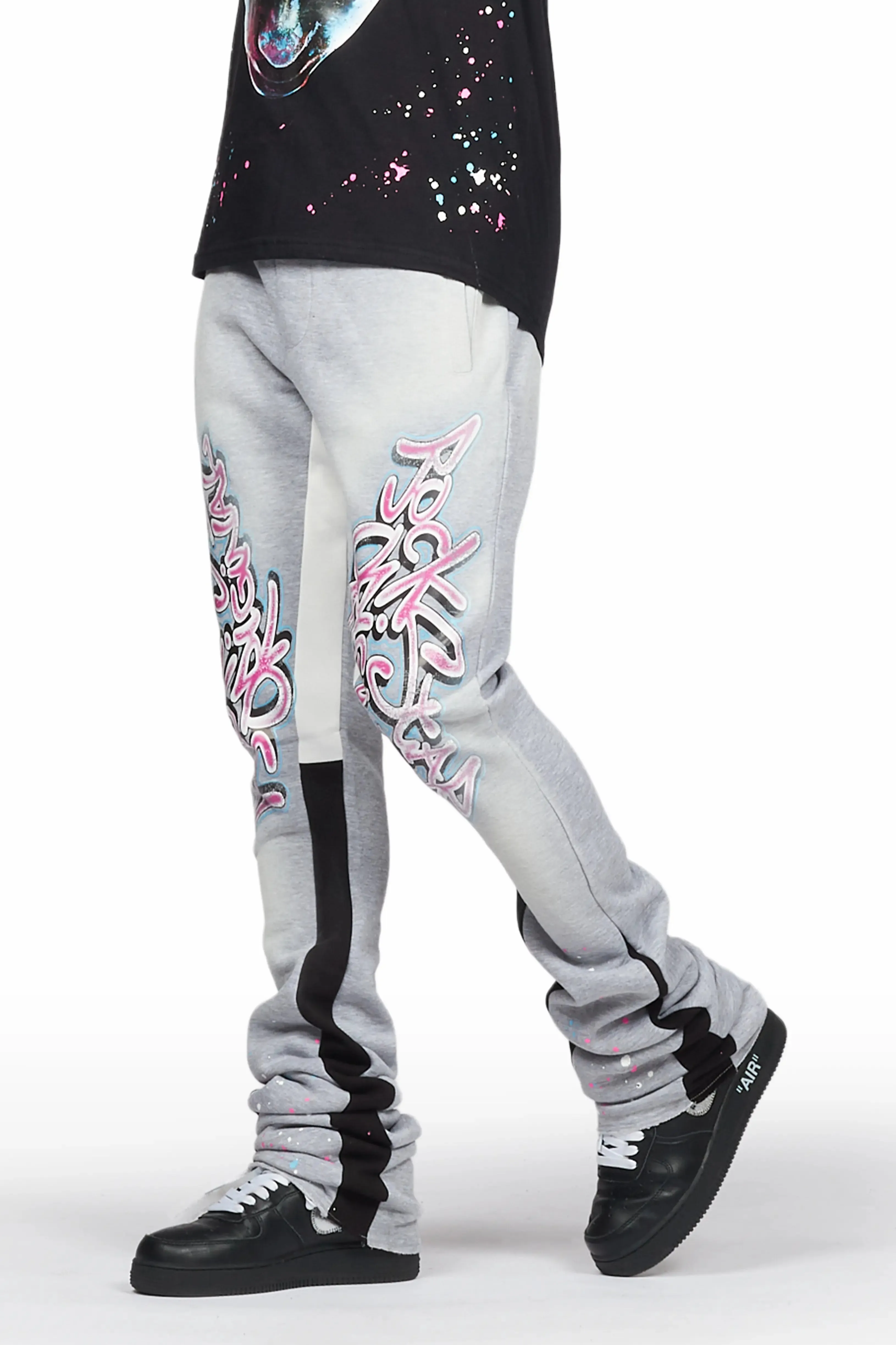 Weave Black/Grey T-Shirt Super Stacked Flare Track Set sold by Rockstar Original product image thumbnail 3