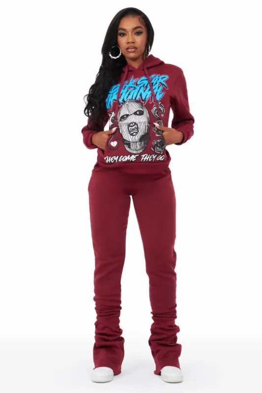 Kila Burgundy Super Stacked Trackset sold by Rockstar Original