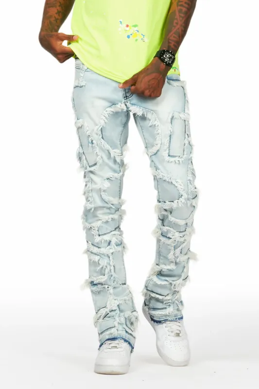 Arturo Light Blue Stacked Flare Jean sold by Rockstar Original