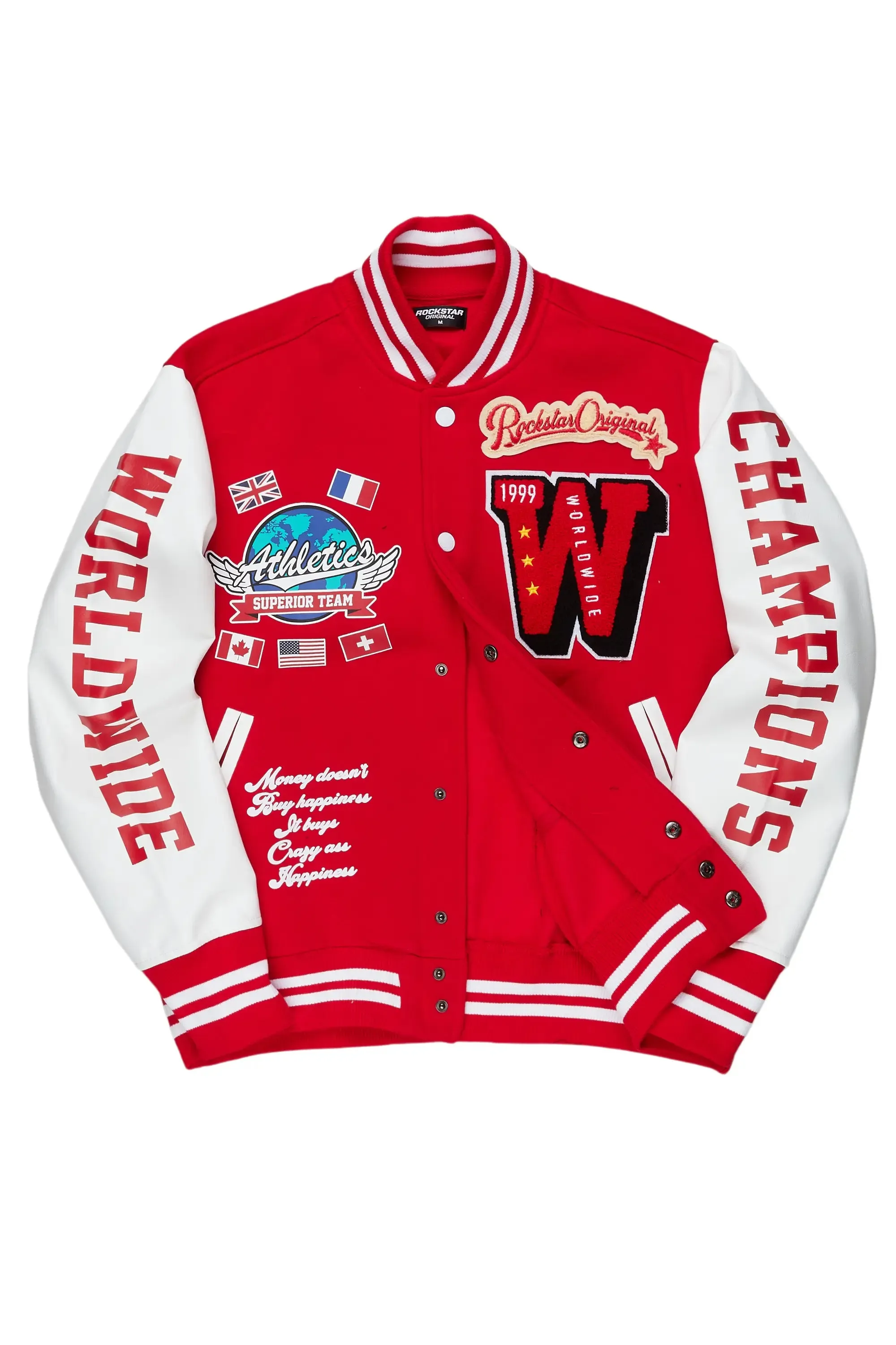 Izumi Red Varsity Jacket sold by Rockstar Original product image thumbnail 3