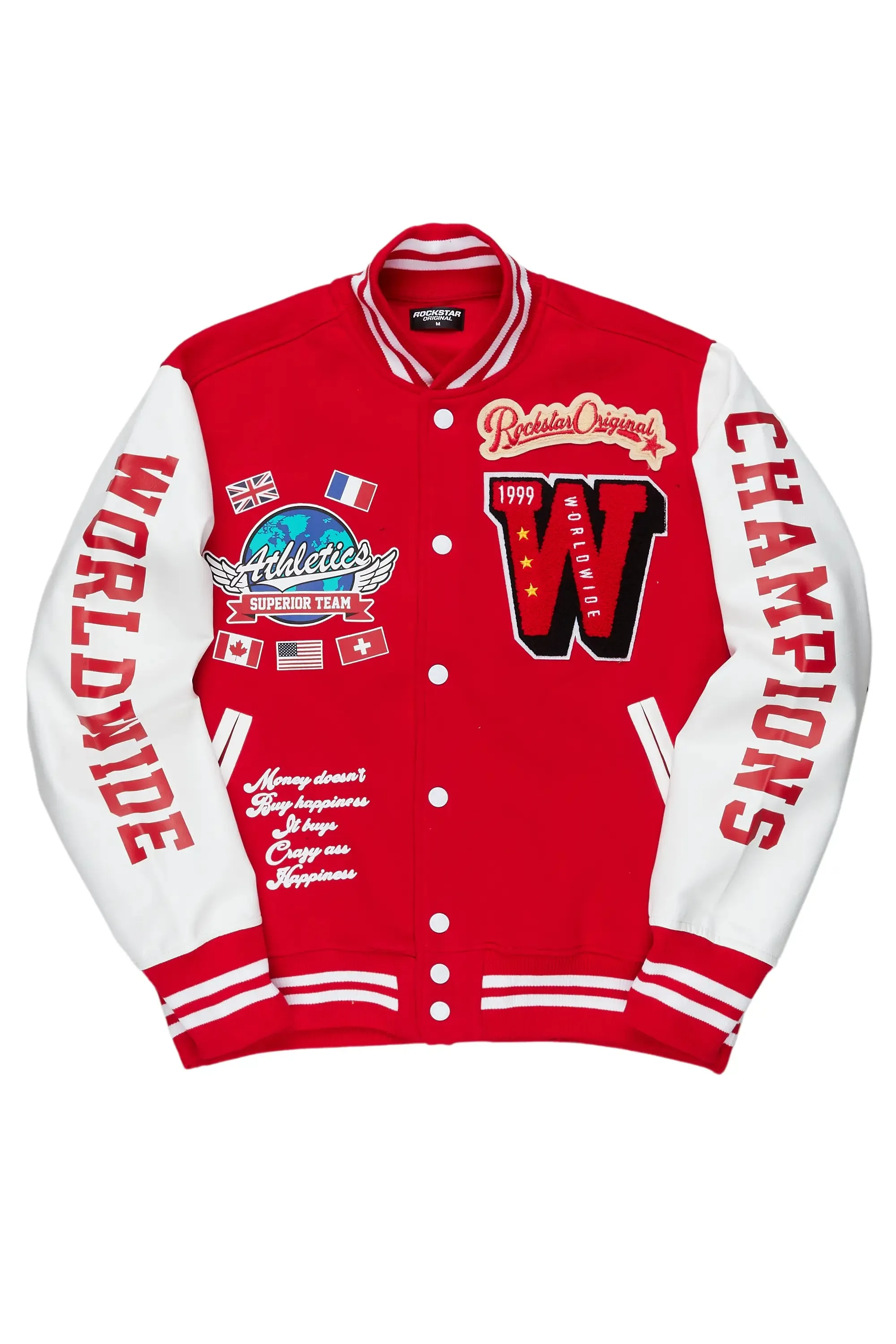 Izumi Red Varsity Jacket sold by Rockstar Original product image thumbnail 2