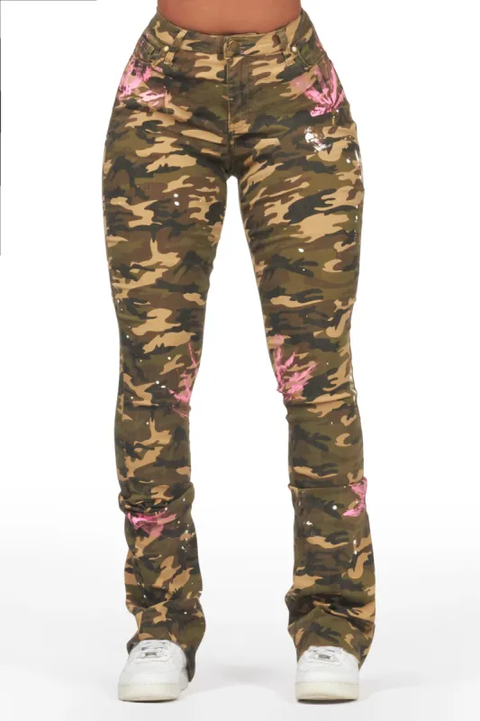 Daishia Camo Painted Super Stacked Jean sold by Rockstar Original