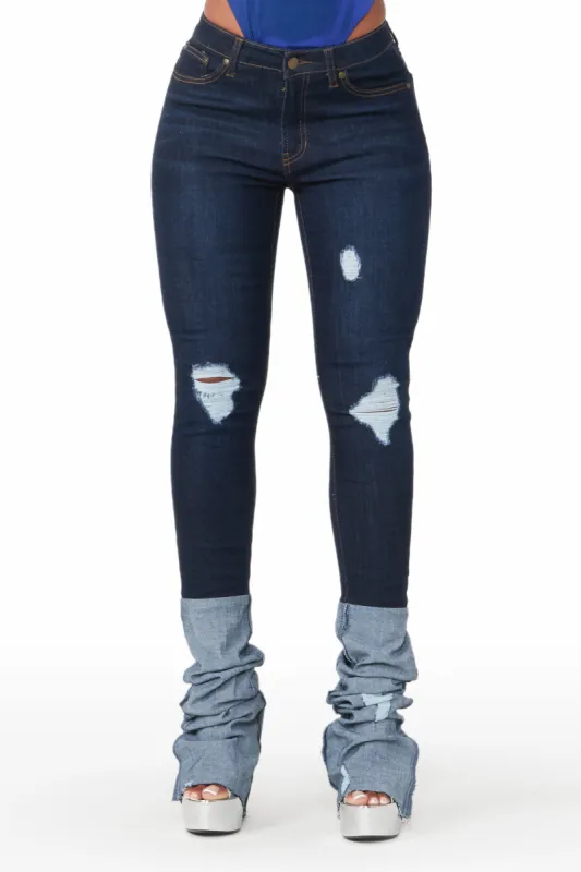 Kennedi Dark Wash Super Stacked Jean sold by Rockstar Original