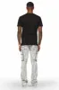 Dandy Light Grey Stacked Flare Cargo Jean sold by Rockstar Original