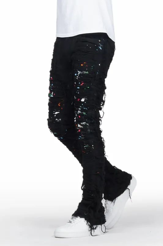 Talasi Black Painter Stacked Flare Jean sold by Rockstar Original